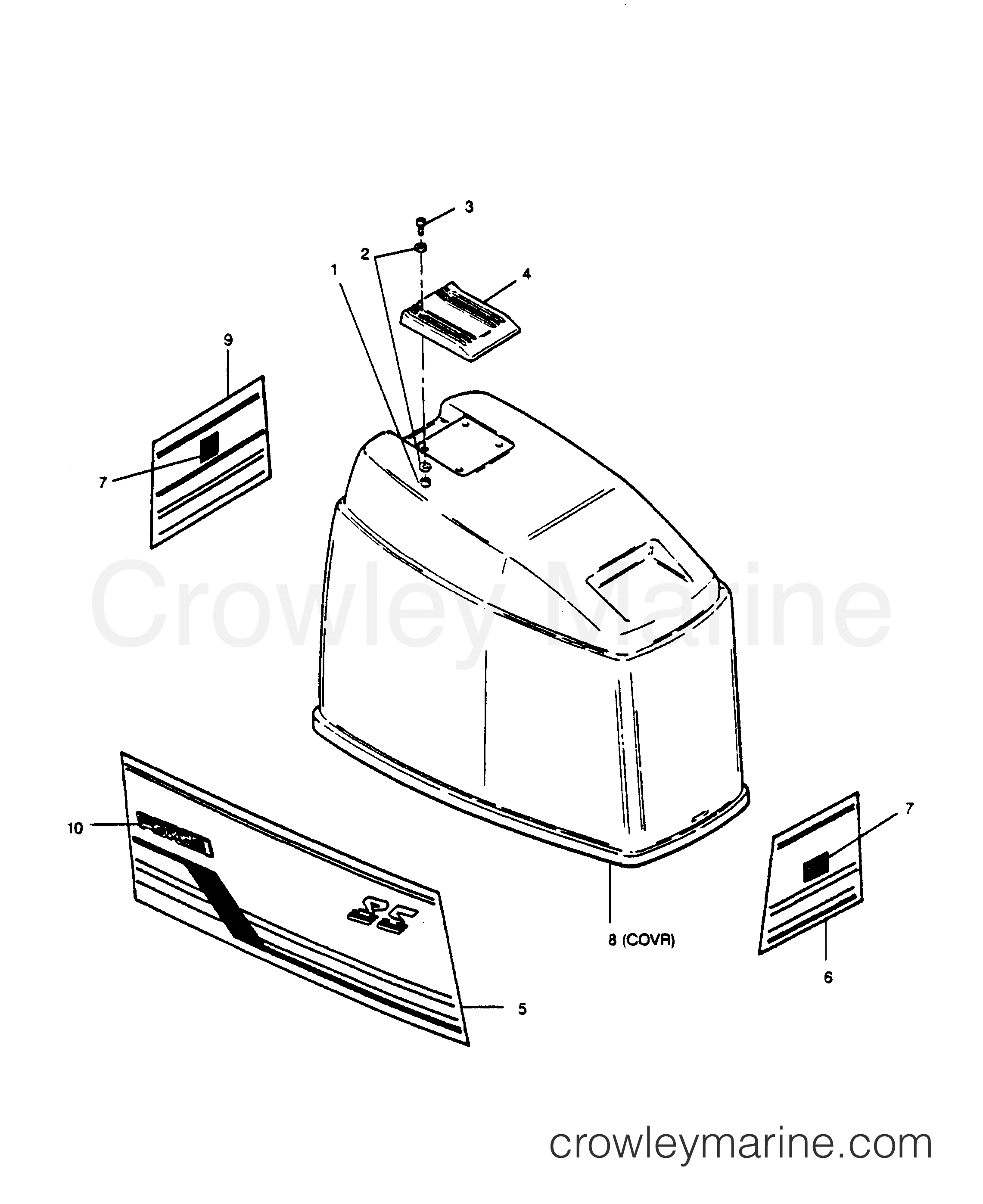 1989 Outboard 85 - 858F9F [Force] - ENGINE COVER
