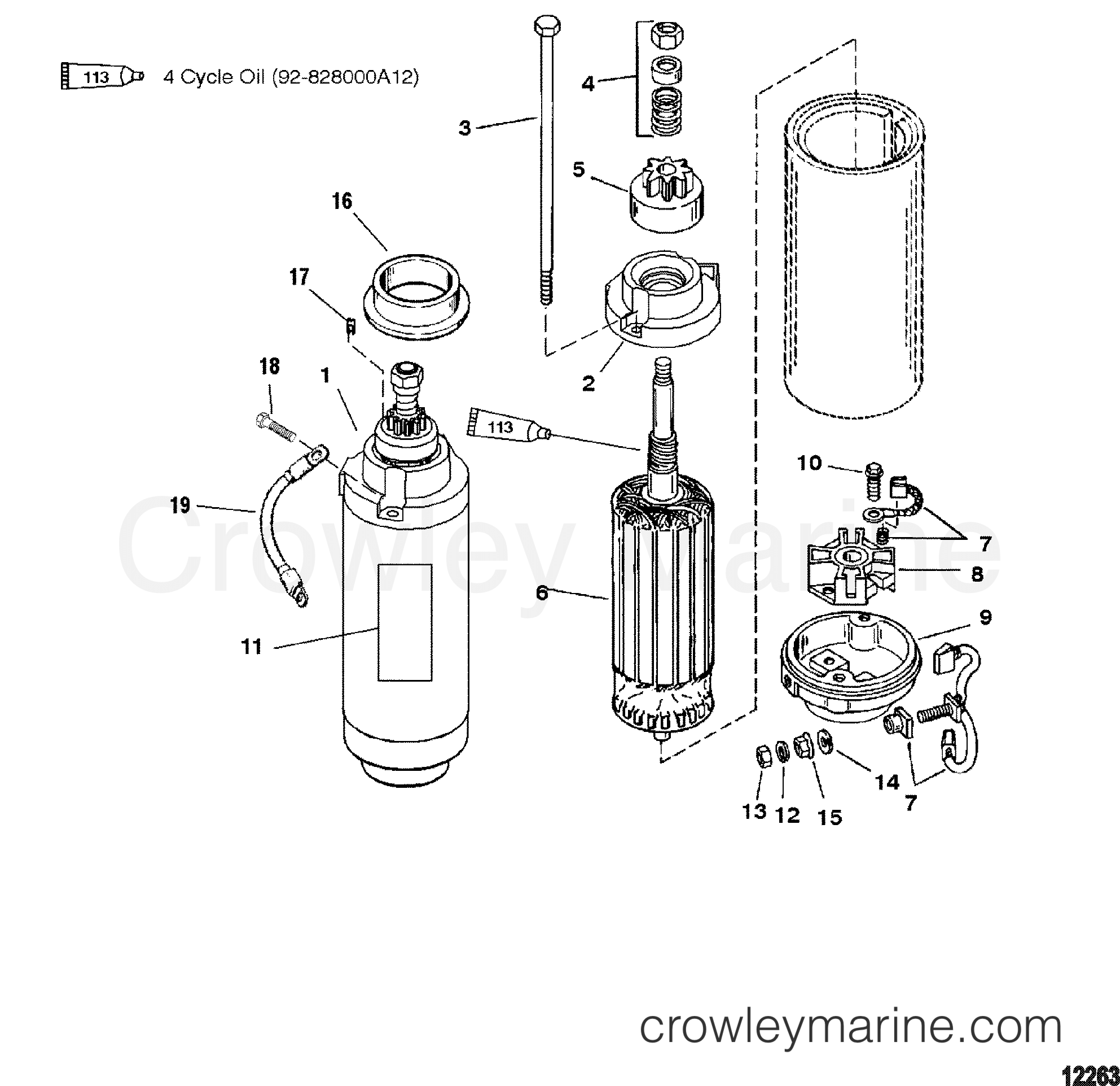 2000 Outboard 200DFI [XL SW] - 7200483JD - STARTER MOTOR