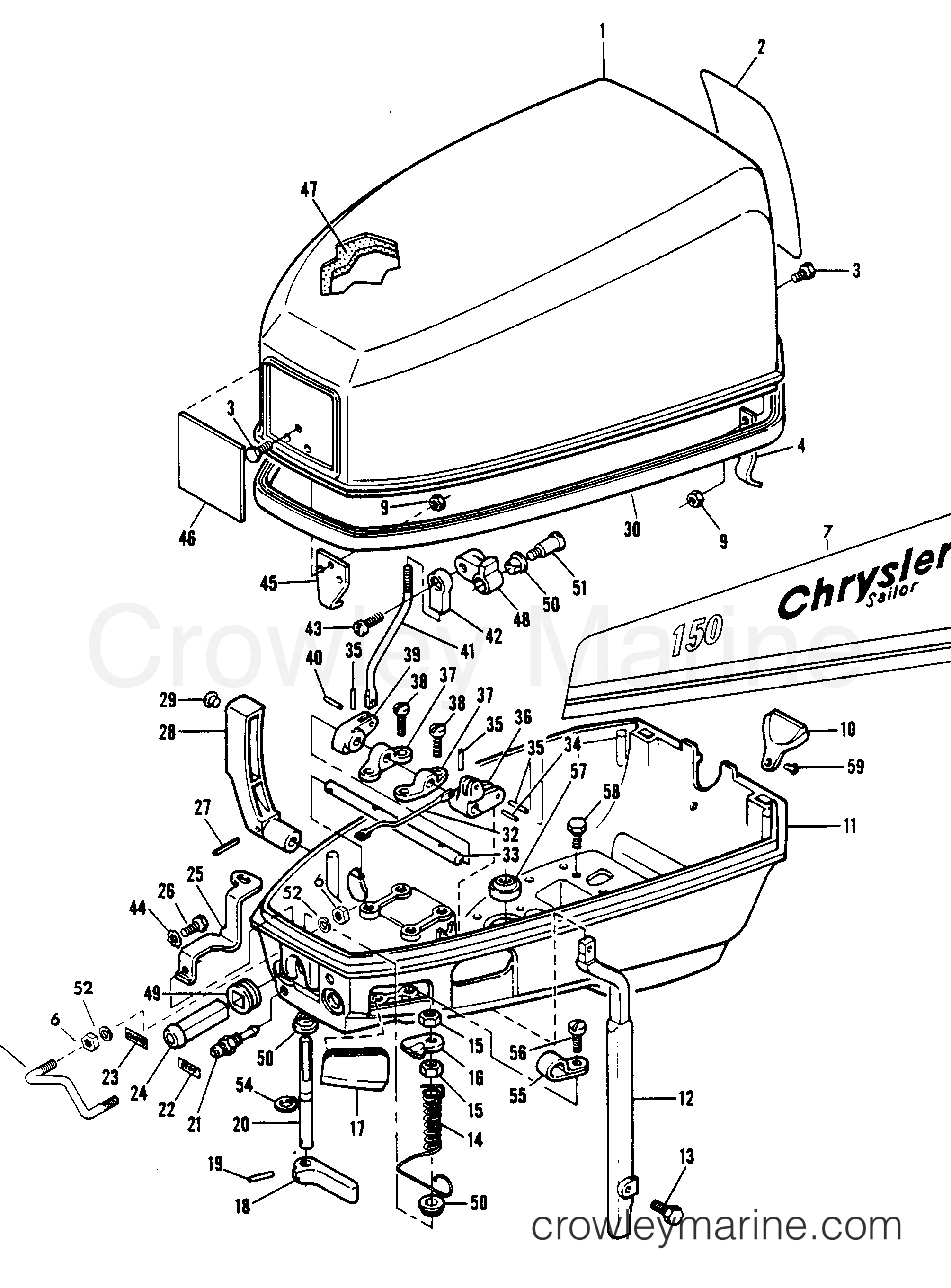 1978 Outboard 6 - 61B8A - ENGINE COVER AND SUPPORT PLATE
