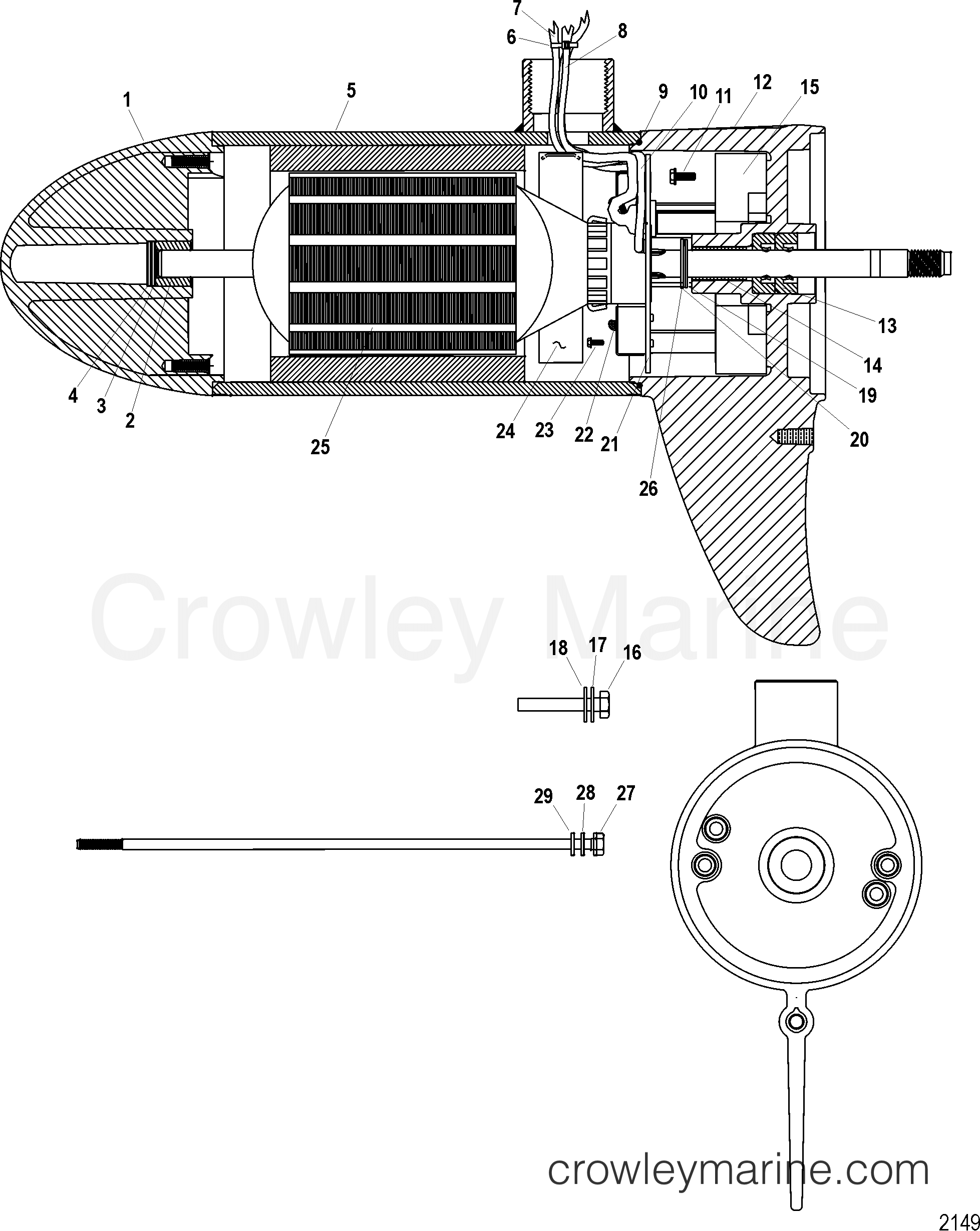 2003 Electric Trolling Motor 12V [MOTORGUIDE] - 9BE21BAAF - LOWER UNIT ASSEMBLY(71# - VARIABLE) (MUC397012)