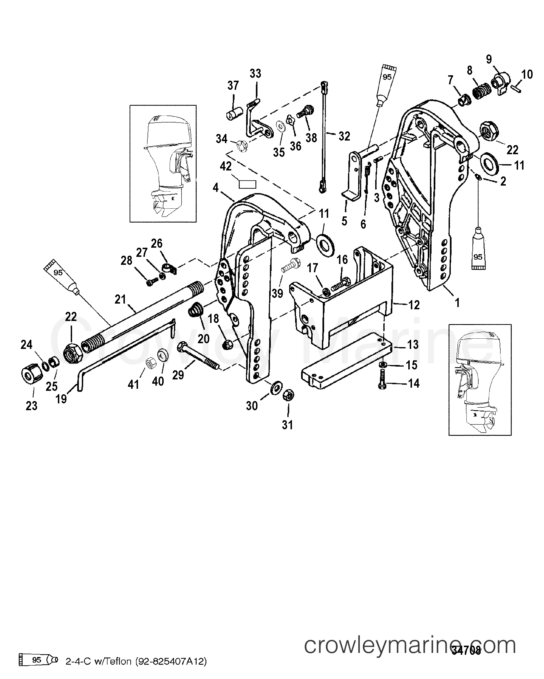 1999 Outboard 50 [ELPT/BF 4] - 7F50452HD - TRANSOM BRACKET