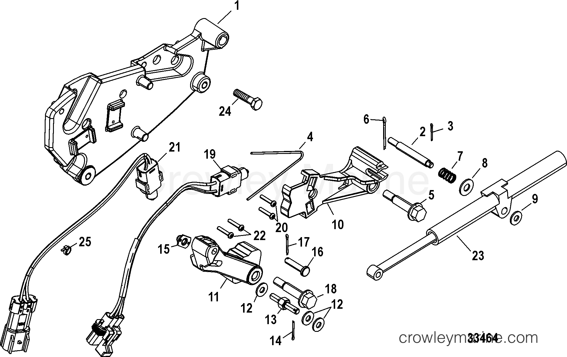 Serial Range Stern Drive VAZER DRIVE - 0W995000 & Up - SHIFT BRACKET