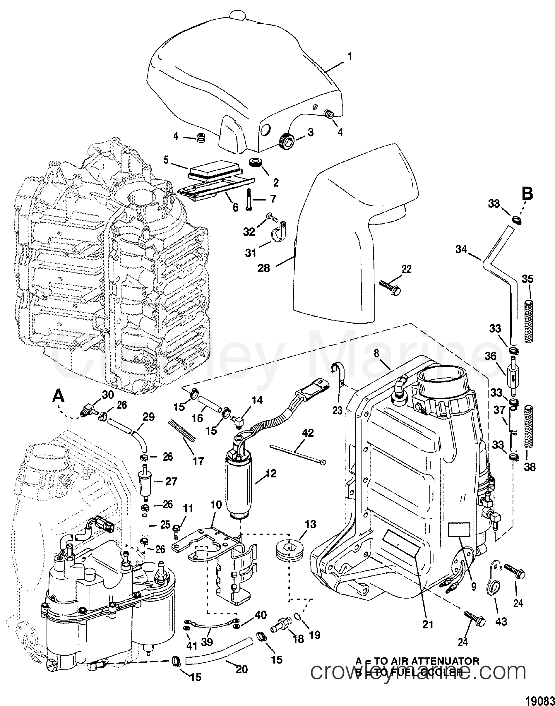 1998 Outboard 200DFI [XL] - 7200483GF - AIR HANDLER