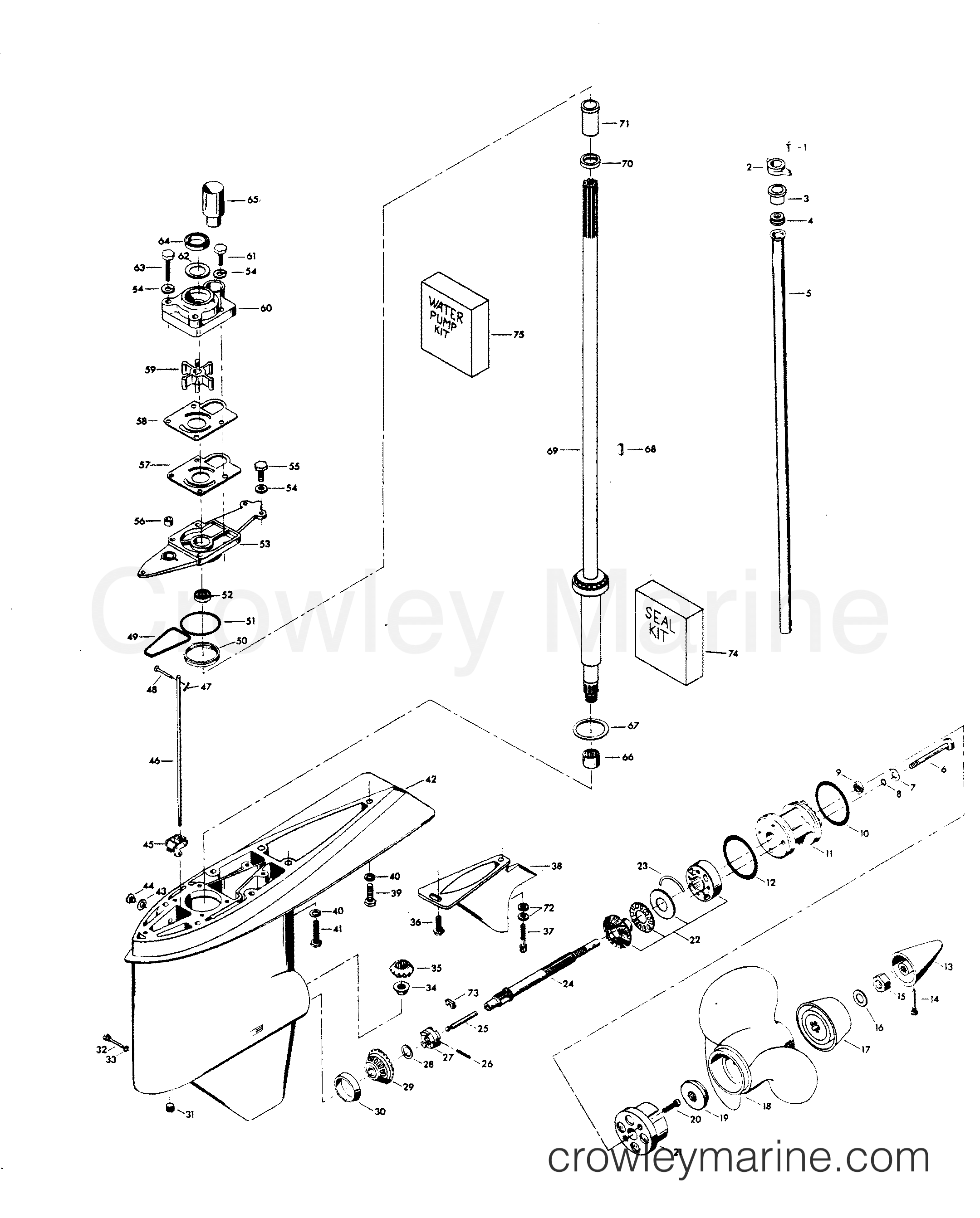 1981 Outboard 85 - 858B1D - GEAR HOUSING
