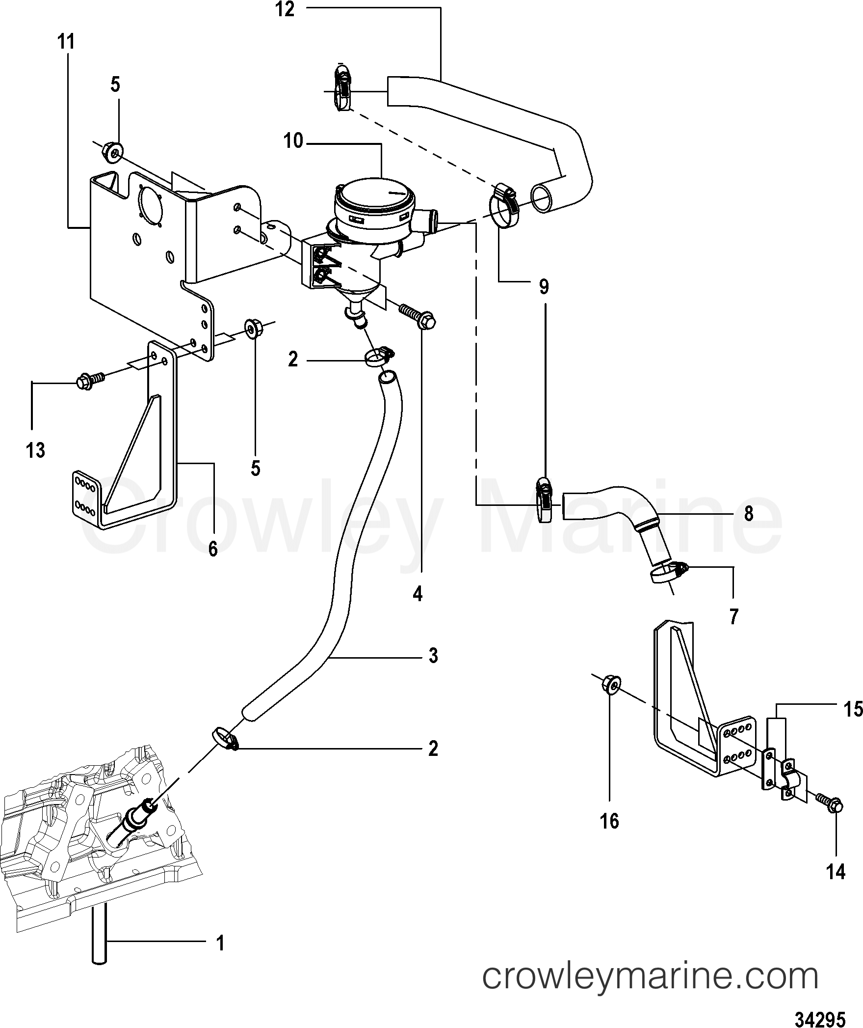 2012 Inboard Engine 2.8L QSD [EI 220] - 30280132D - OIL SEPARATOR