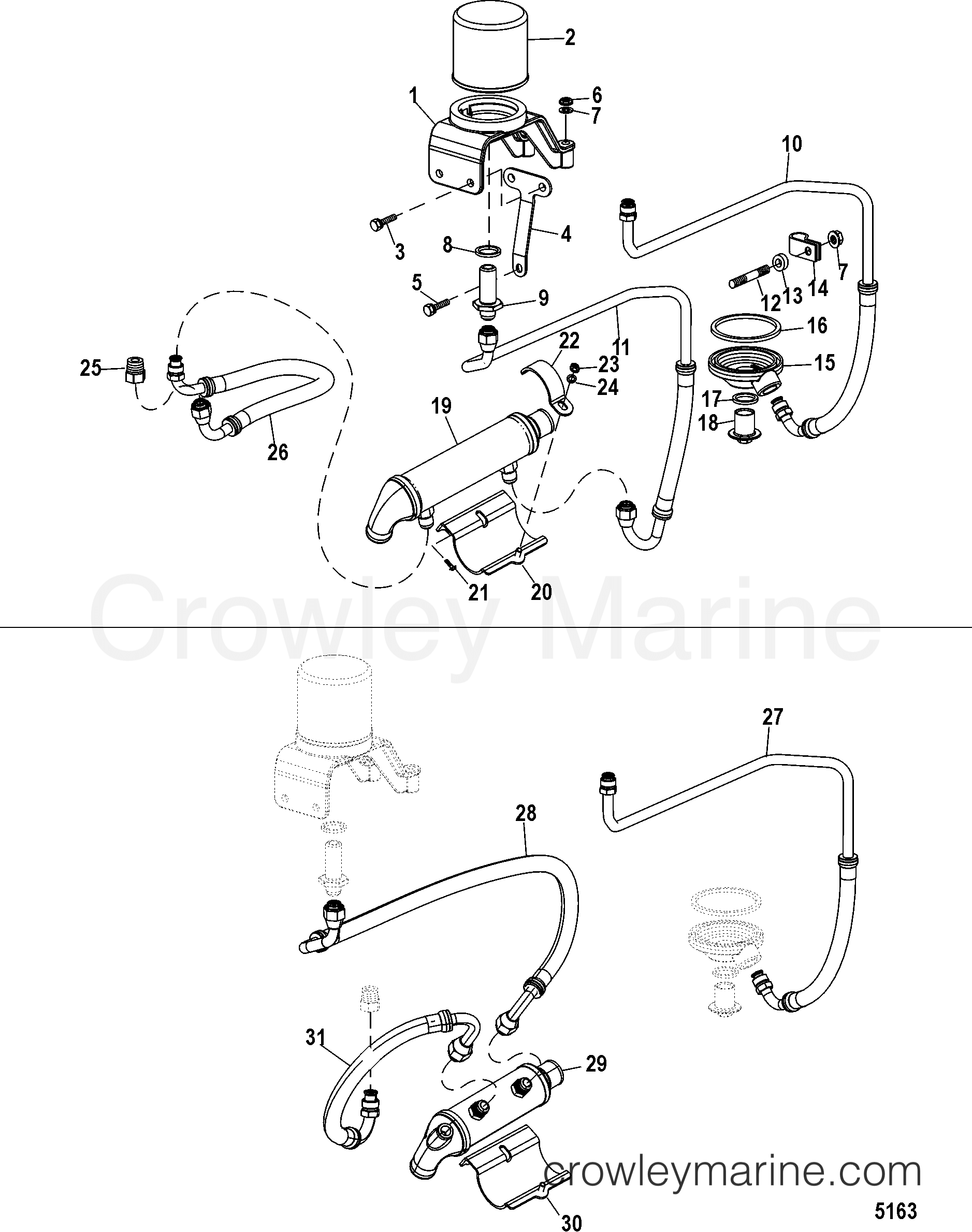 1998 Inboard Engine 8.1L HO [MPI] - 308100721 - REMOTE OIL SYSTEM