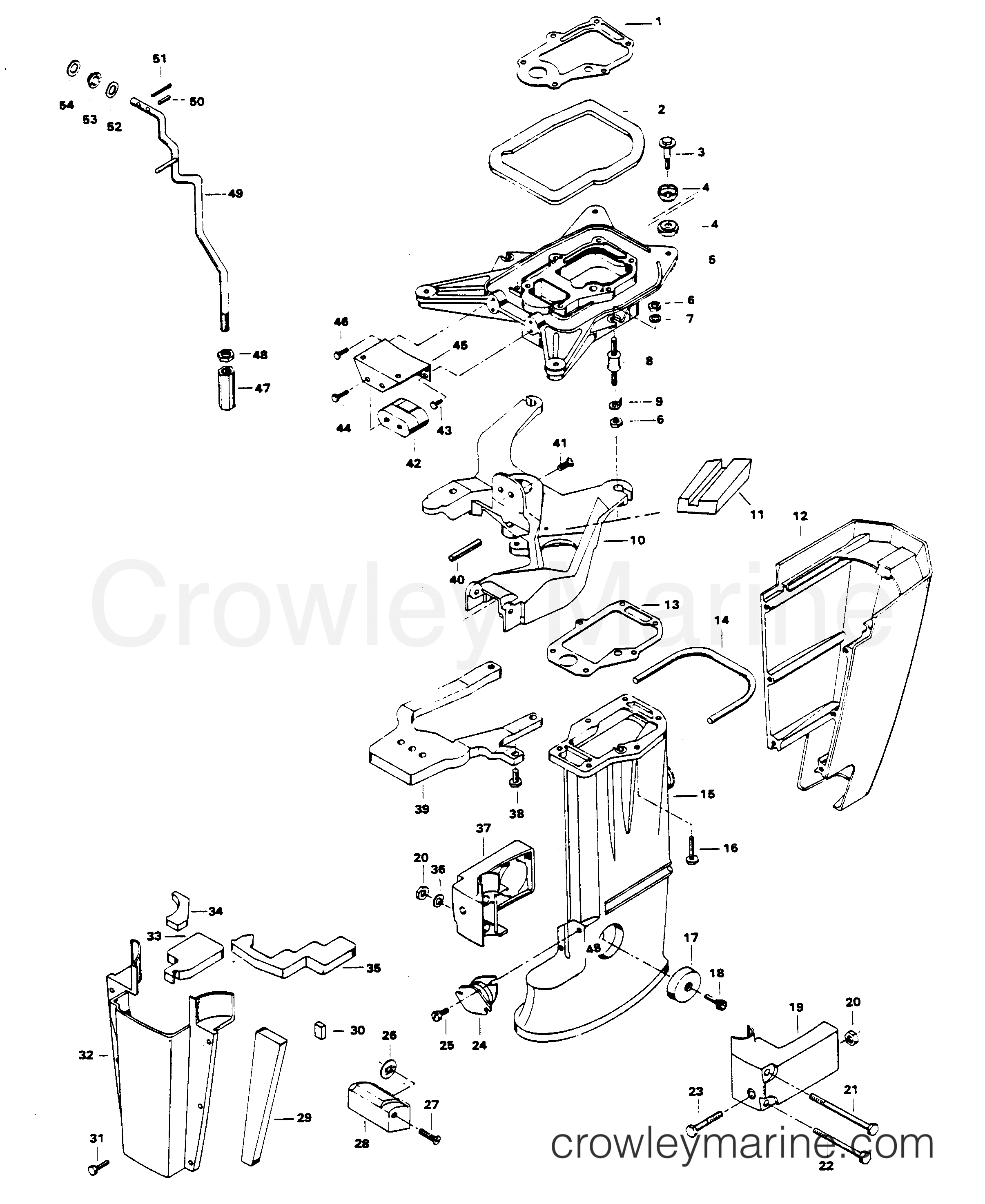 1982 Outboard 30 - 307B2E - MOTOR LEG