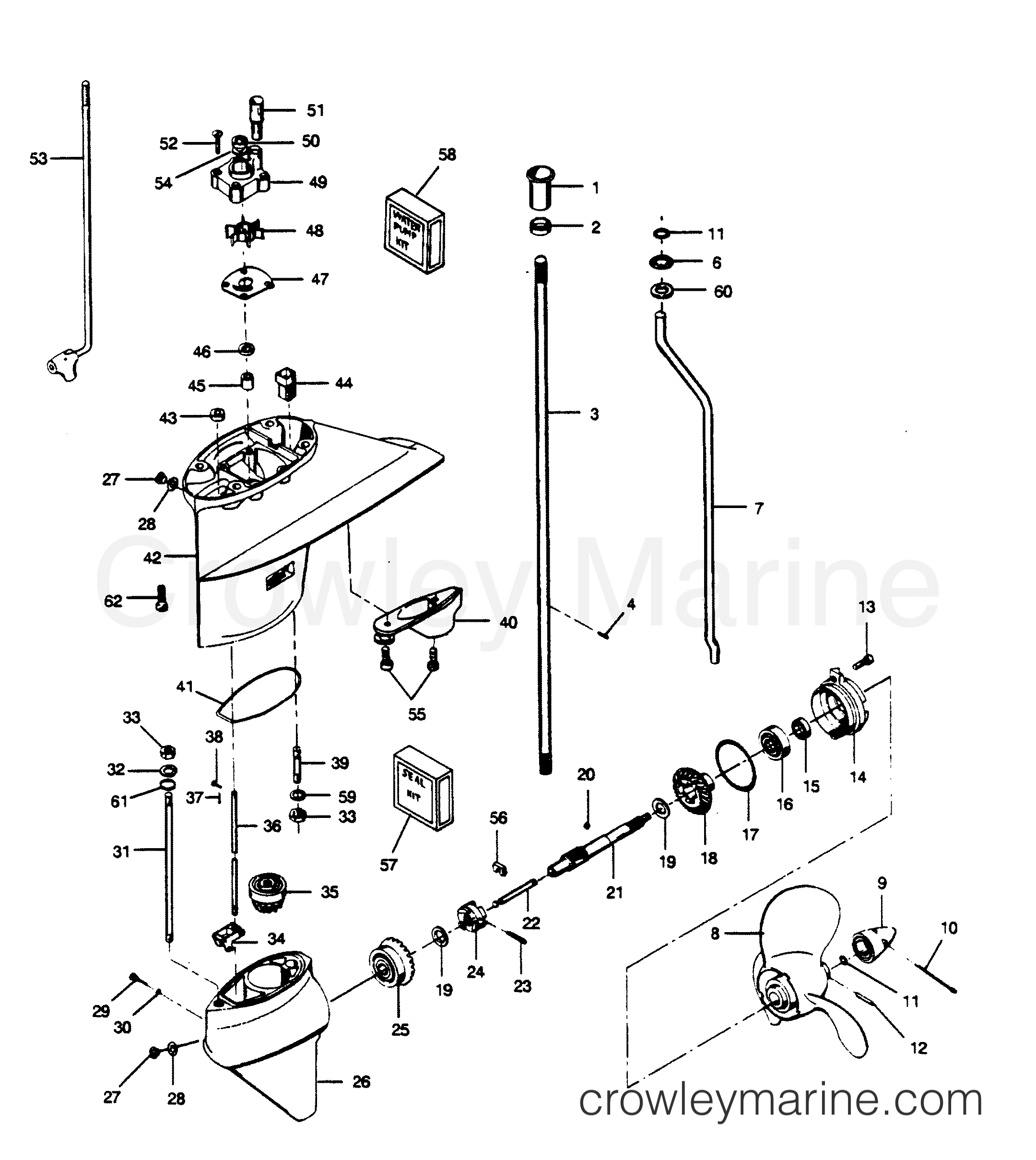 1990 Outboard 50 - 507A90C [Force] - GEAR HOUSING