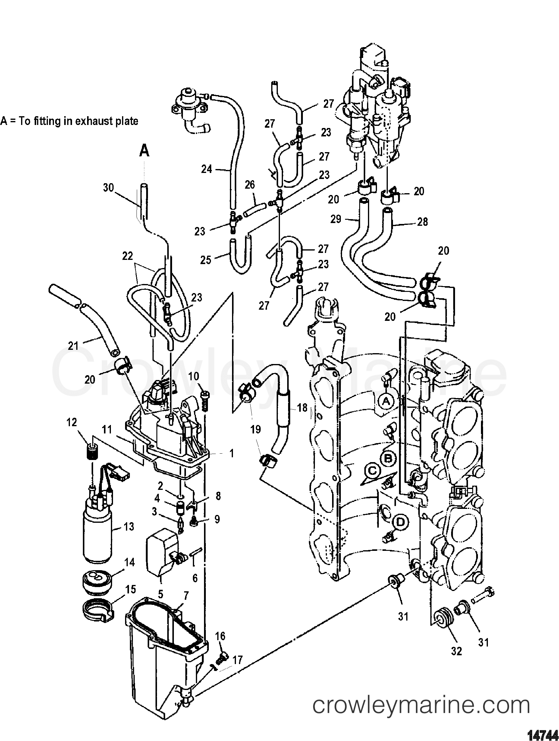 2002 Outboard 115EFI [ELPT 4] - 7115F13LD - FUEL INJECTION PUMP