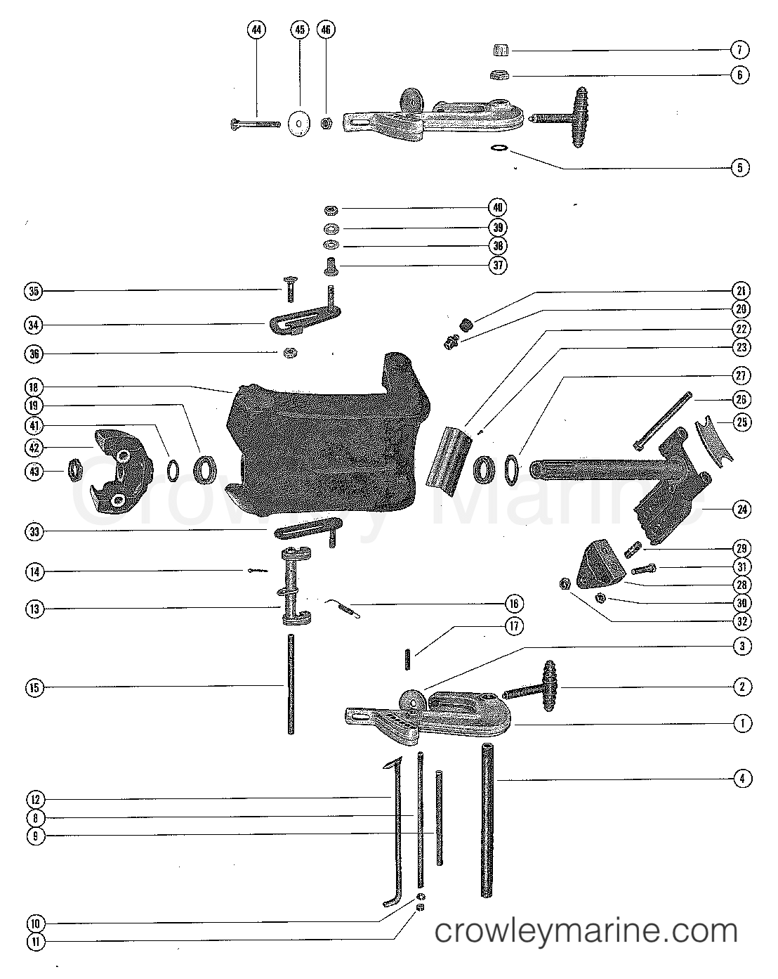 CLAMP AND SWIVEL BRACKET ASSEMBLY - Serial Range Outboard 500 2305101 ...