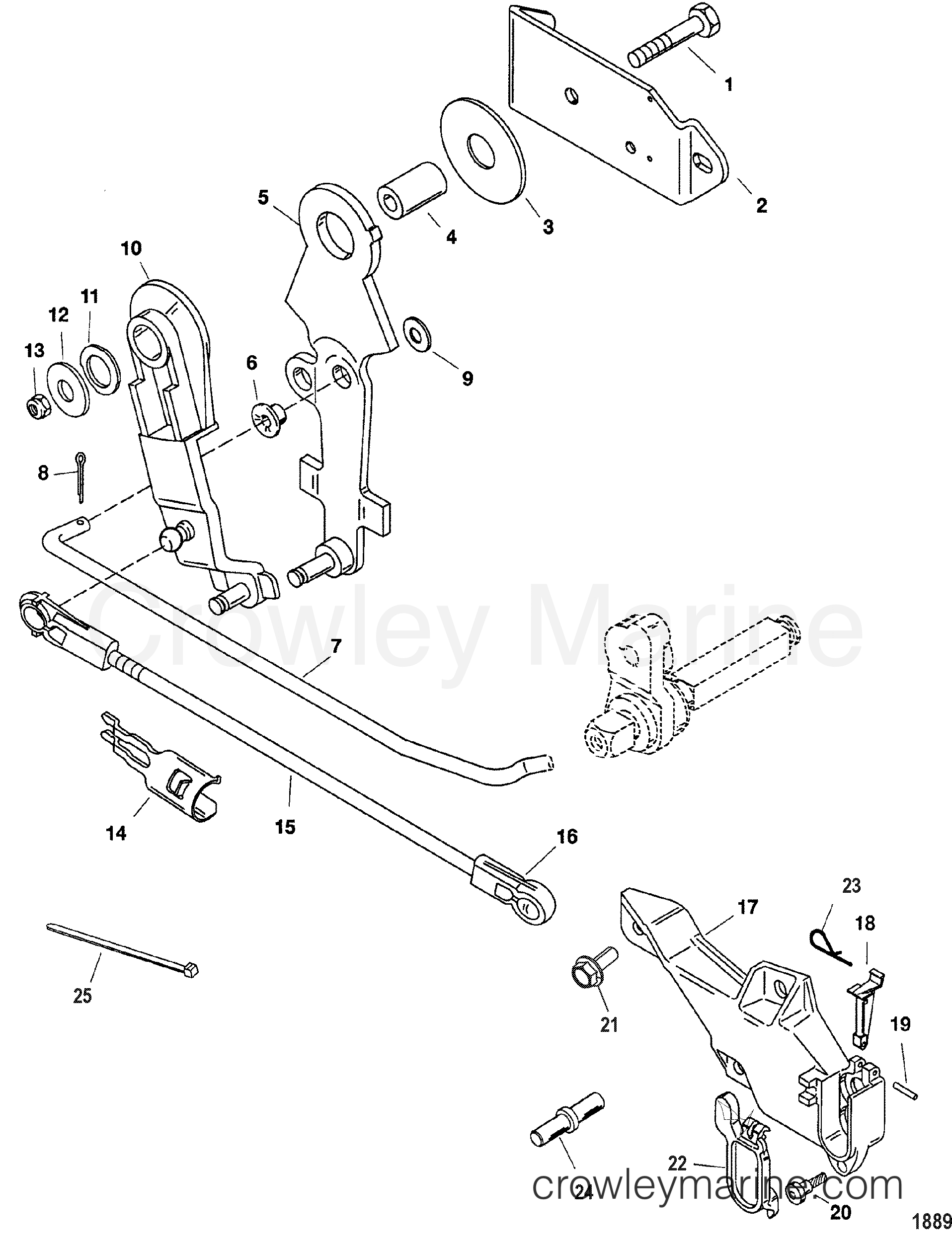 2006 Outboard 15 [MH] - 7015201UD - REMOTE CONTROL ATTACHING COMPONENTS