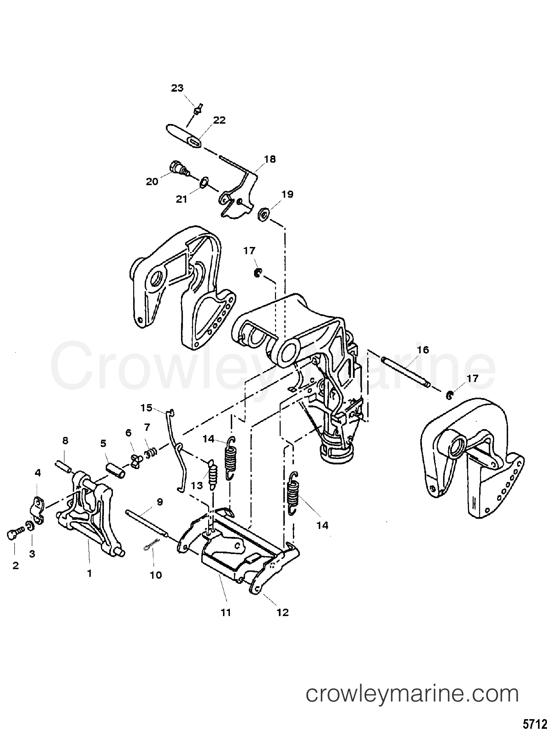 REVERSE LOCK Serial Range Mercury Outboard 15 (2 CYL.) (International