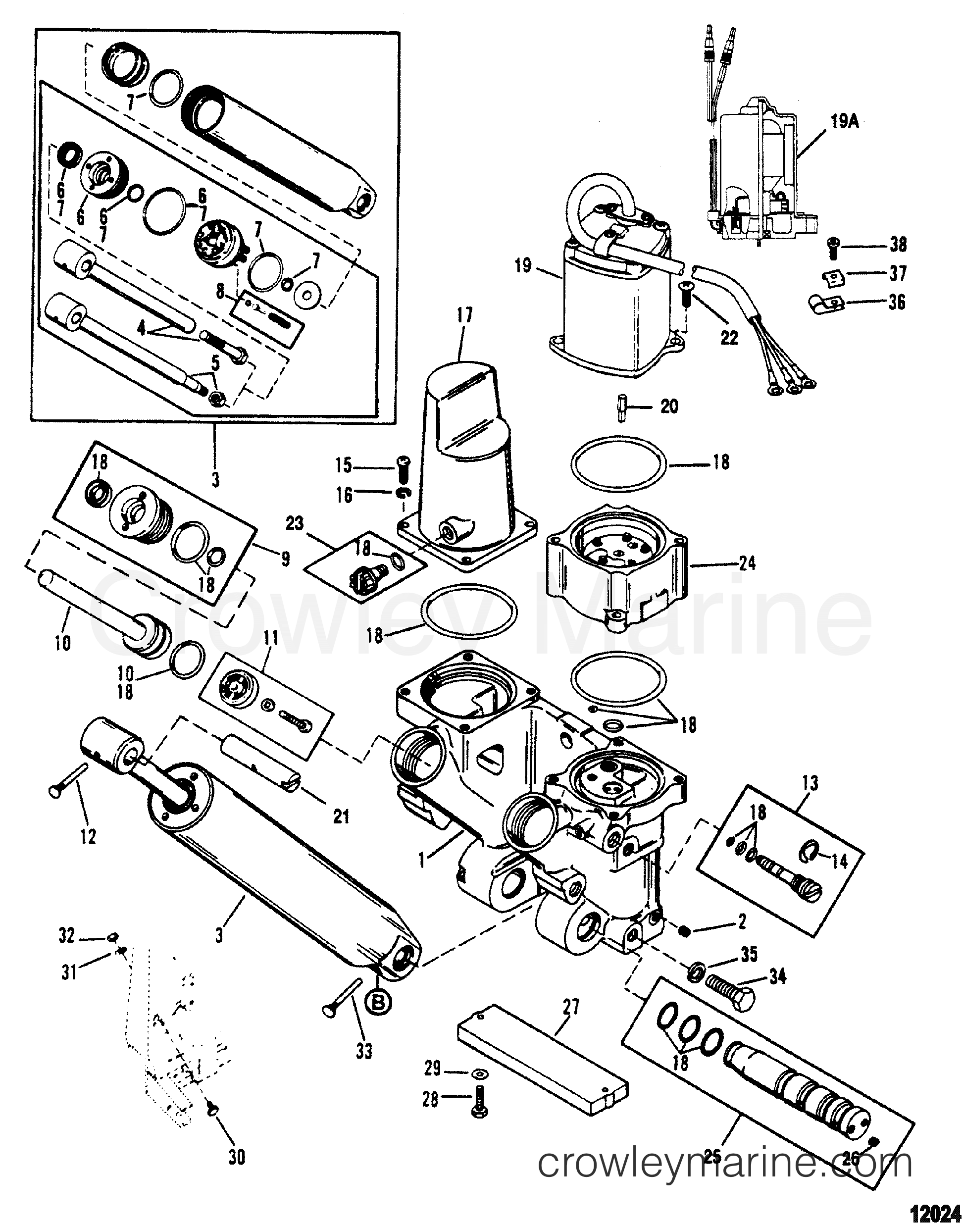 1992 Outboard 150MG3 [ELPTO] - 7150453AD - POWER TRIM COMPONENTS