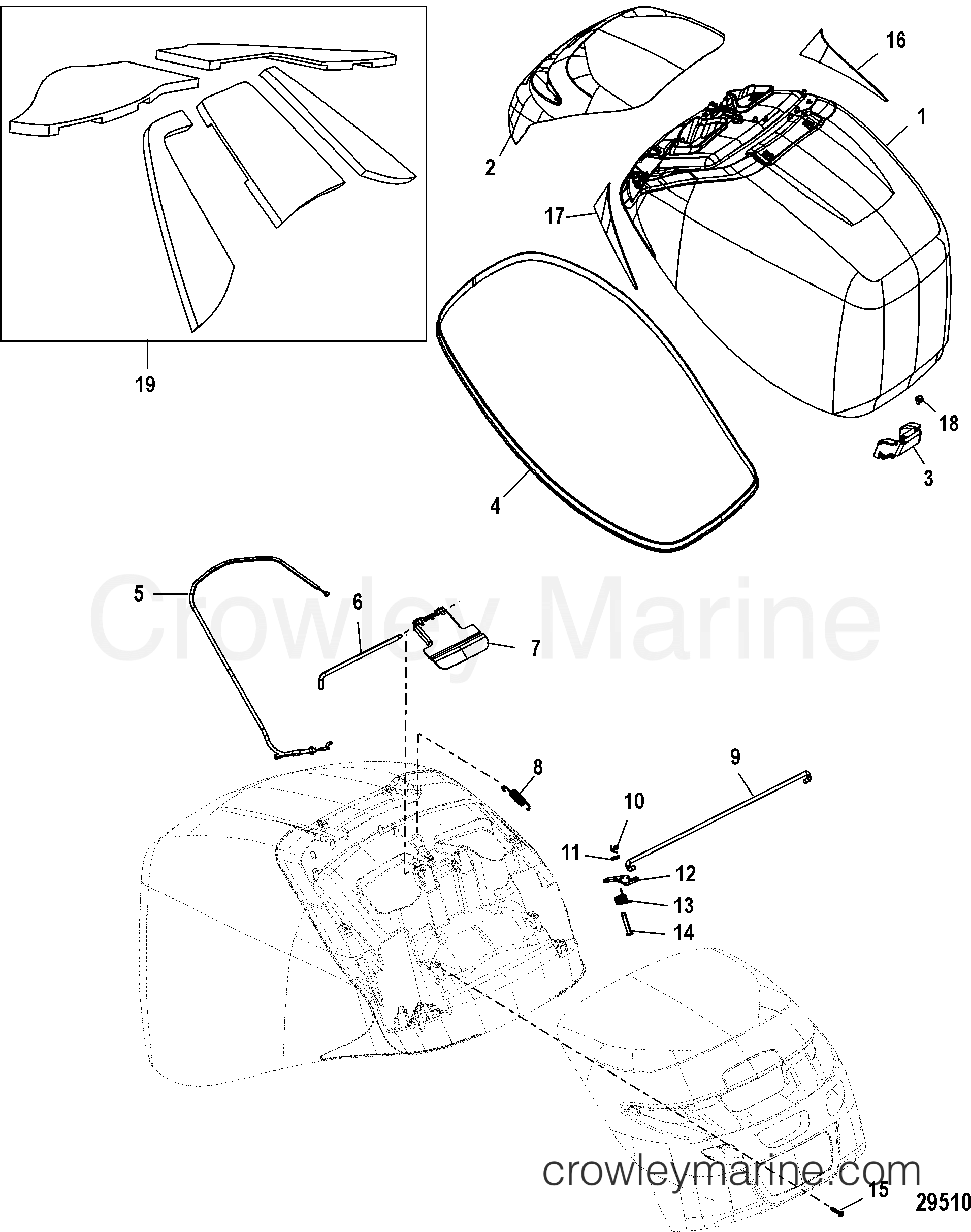 Serial Range Outboard 200 PRO VERADO (4-STROKE)(6 CYL.) - 2B034840 & Up - TOP COWL