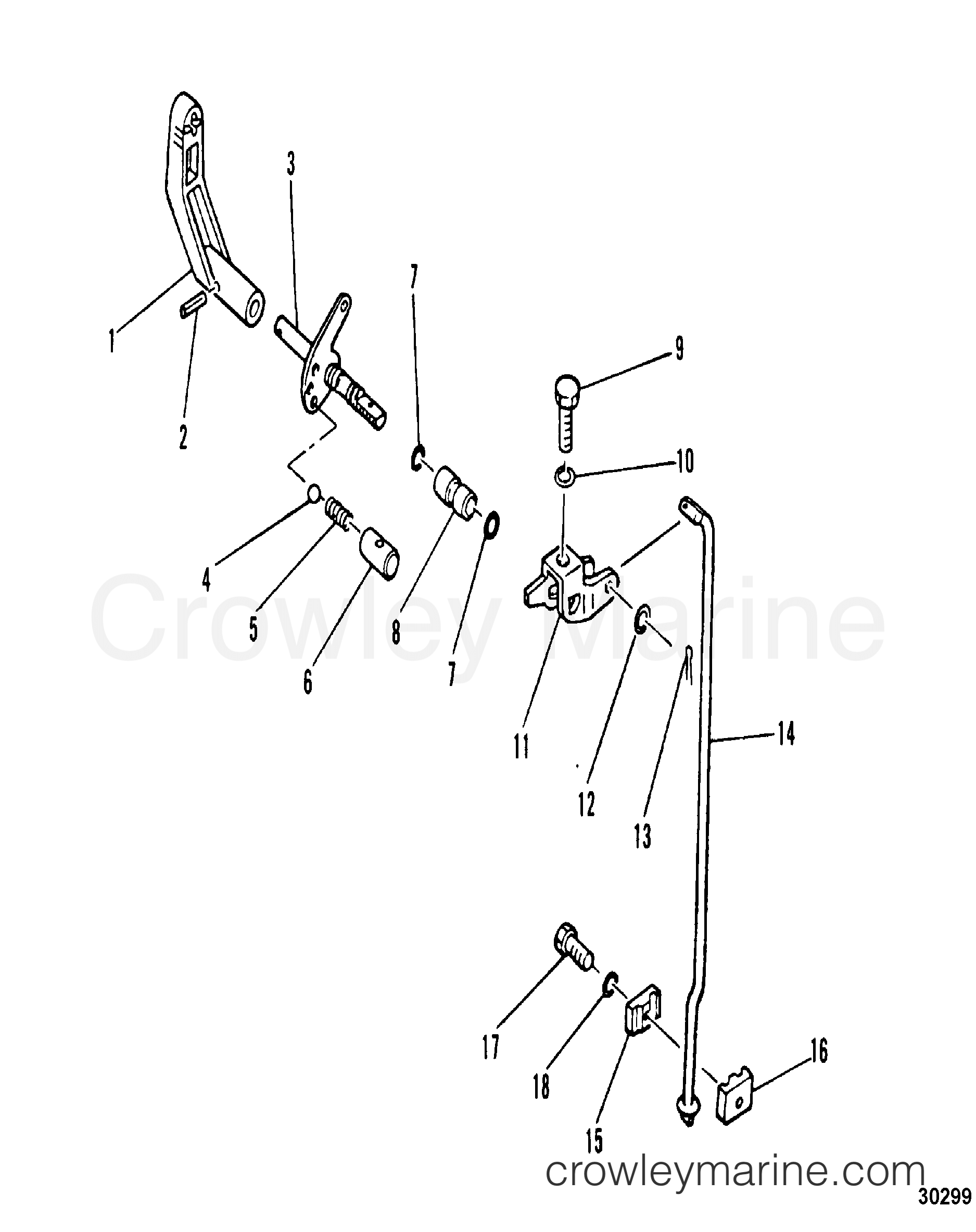 GEAR SHIFT LINKAGE 1985 Outboard 8 [ML] 7008325 Crowley Marine