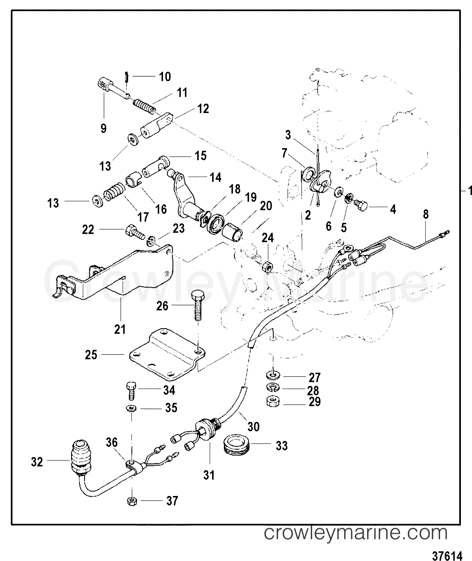1996 Outboard 5 [MLH] - 7005211EM - REMOTE CONTROL ATTACHING KIT
