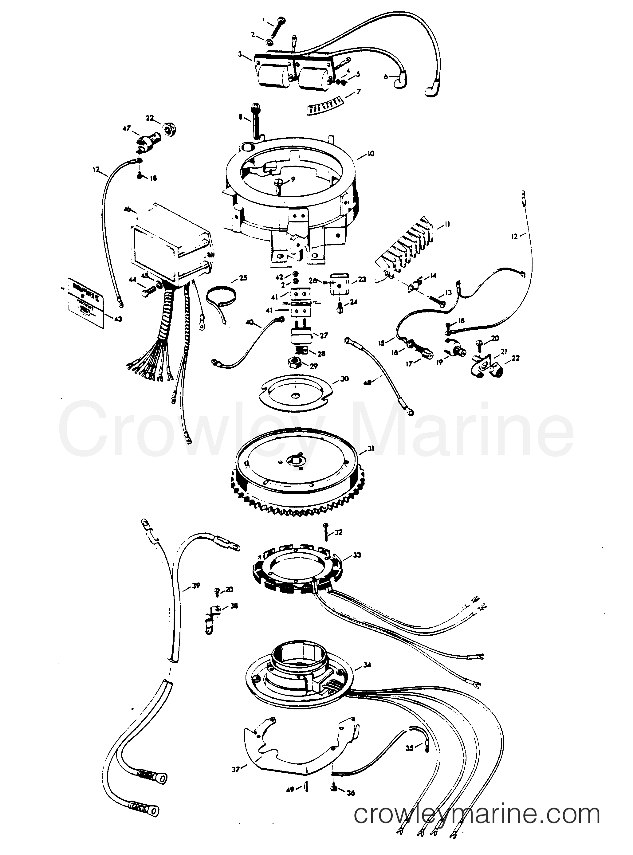 1976 Outboard 15 - 152BB - ELECTRICAL COMPONENTS (C-D ALTERNATOR MODELS)