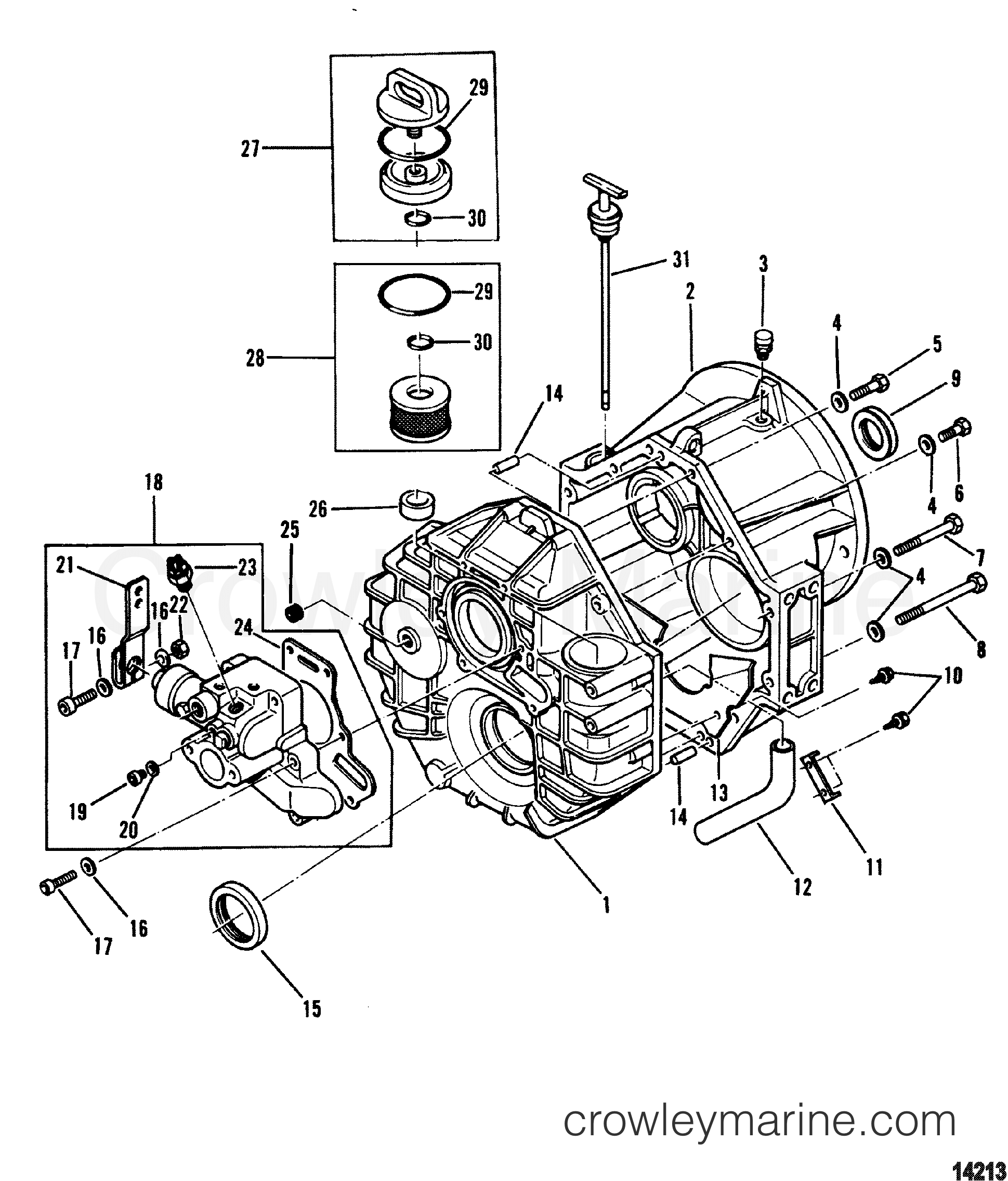 1998 Inboard Engine 5.7L [CARB] - 331B729LS - TRANSMISSION(DOWN ANGLE) (HURTH 630)