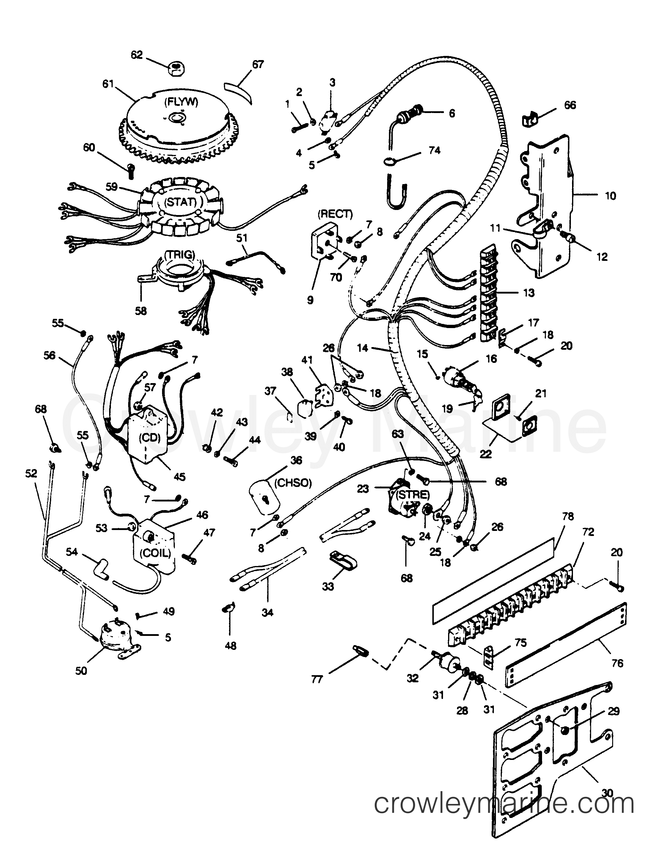 1989 Outboard 85 - 856X9F [Force] - ELECTRICAL COMPONENTS