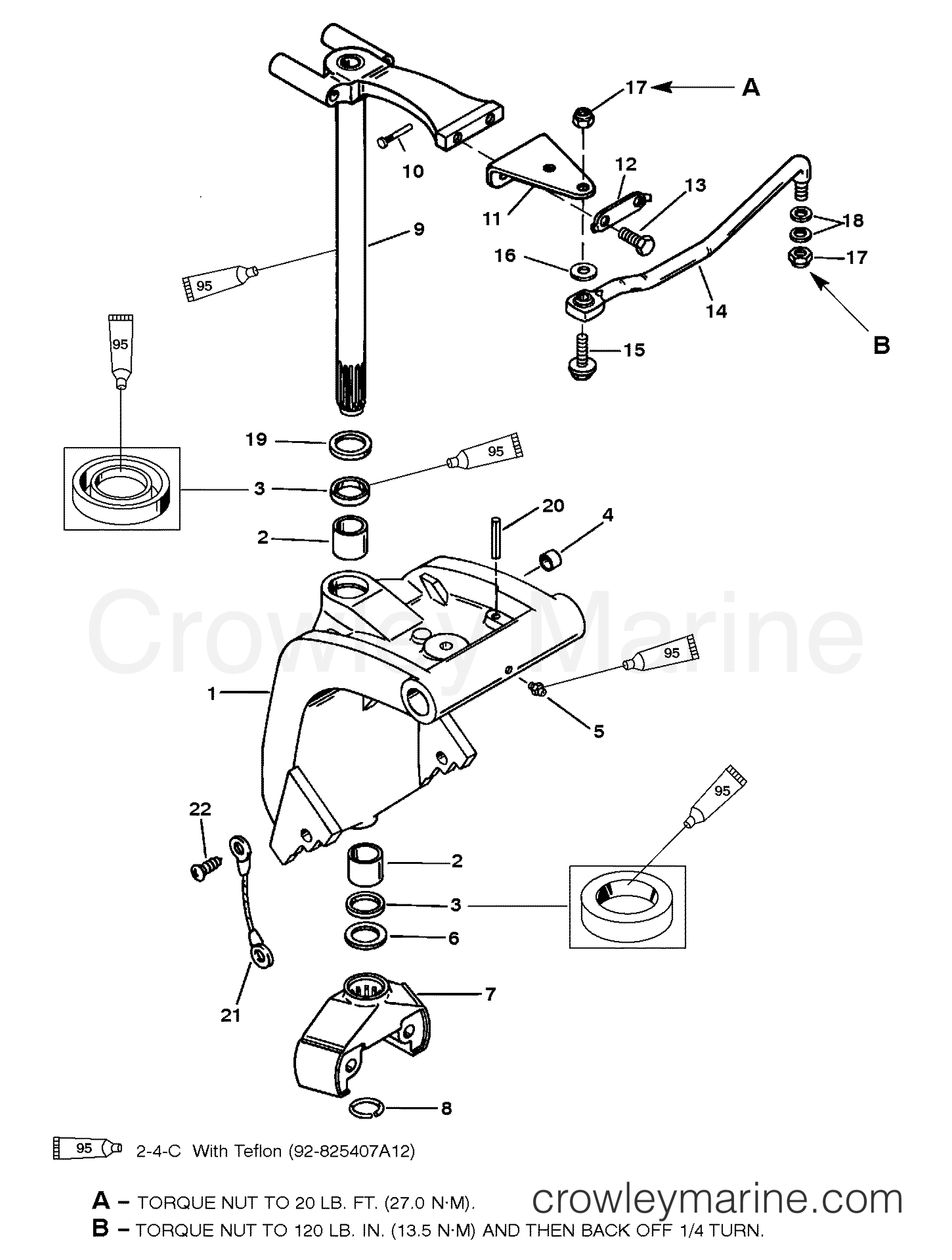 1997 Outboard 55 [MLLH] - 70552277D - SWIVEL BRACKET