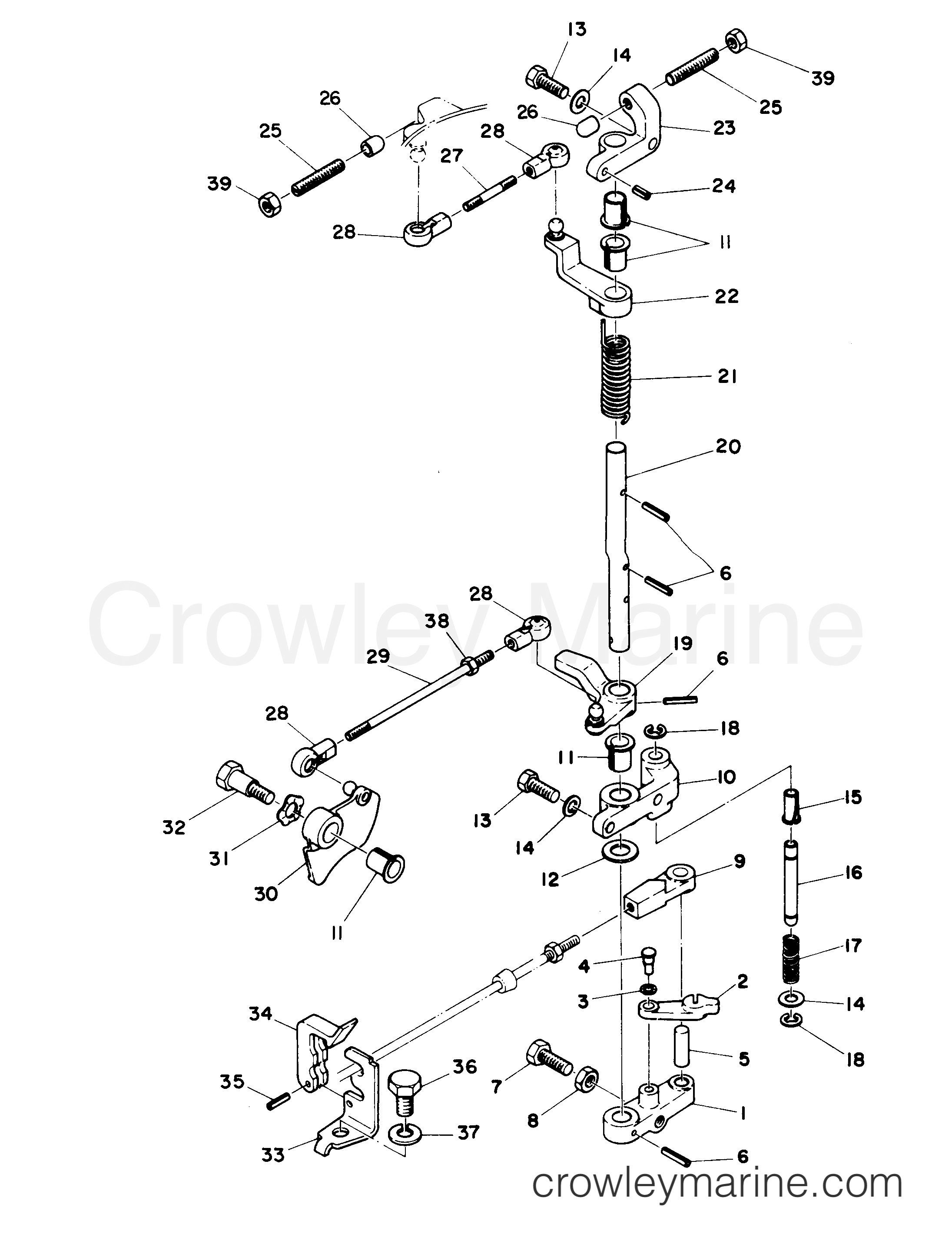 Serial Range Outboard 55 - 663-36475 AND BELOW [ML] - THROTTLE CONTROL