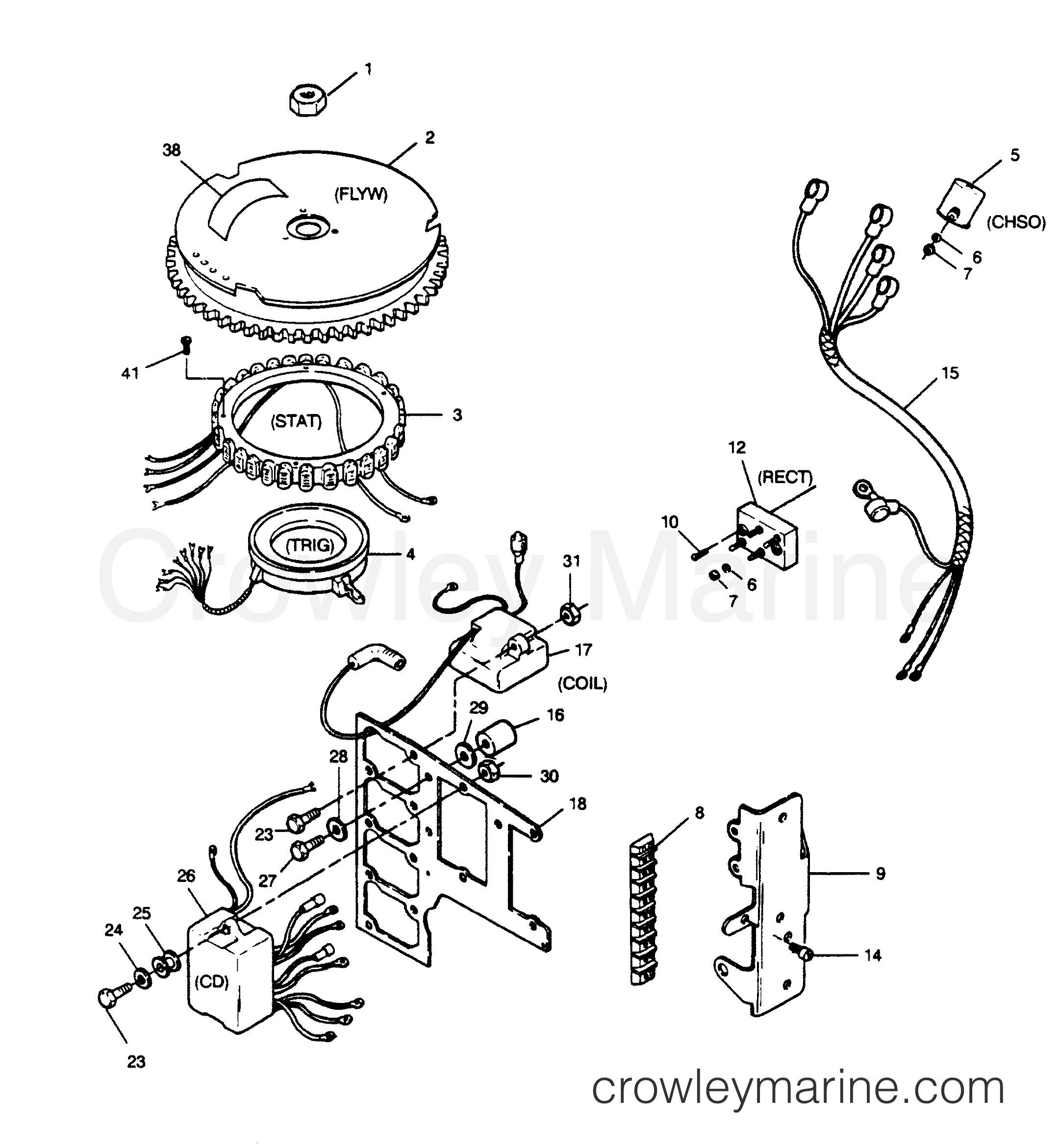 1990 Outboard 90LD - 90LD90C [L-DRIVE] [Force] - IGNITION COMPONENTS