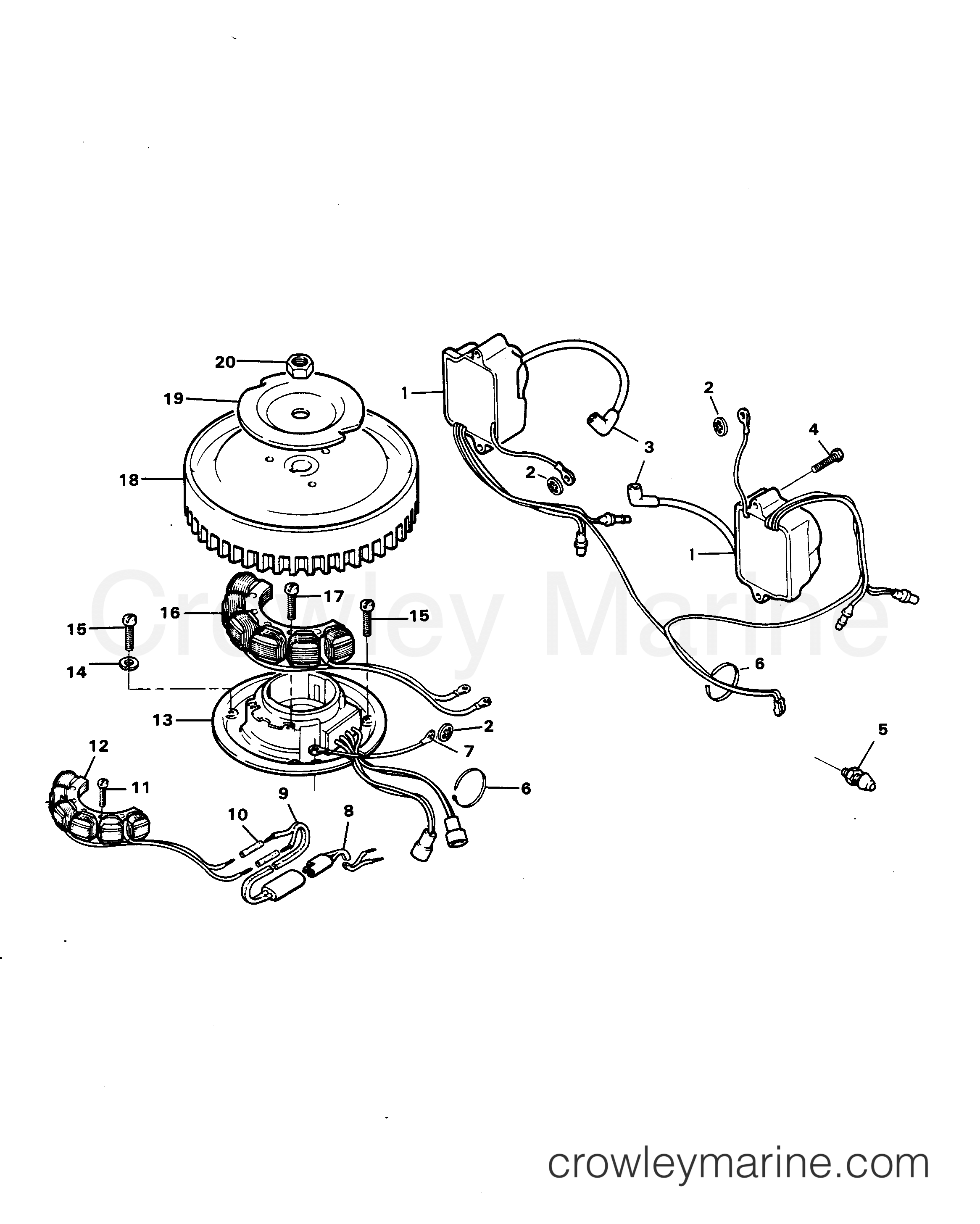 1981 Outboard 7.5 - H0071H81B - ELECTRICAL COMPONENTS