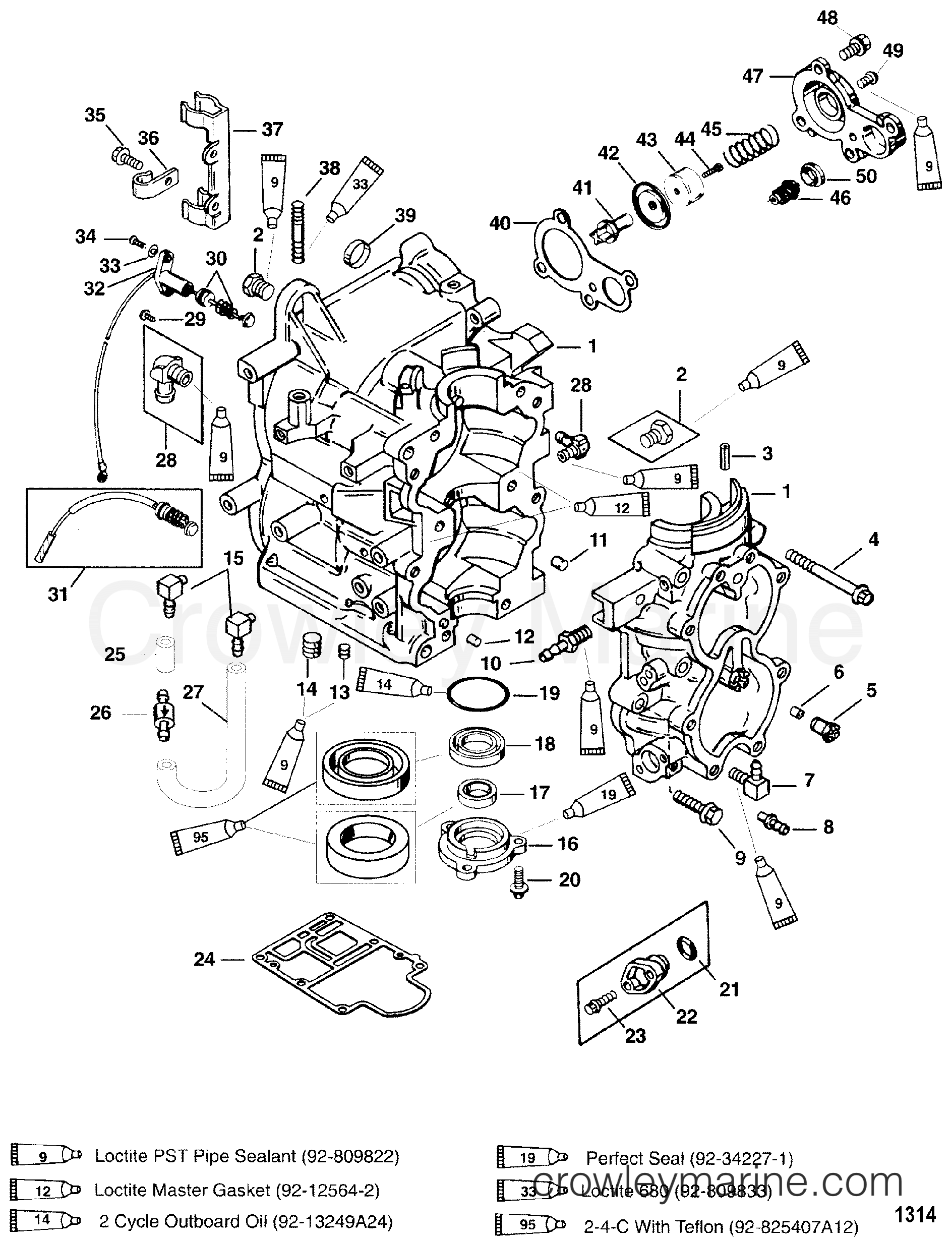 1995 Outboard 30 [EHO] - 7031301DD - CYLINDER BLOCK