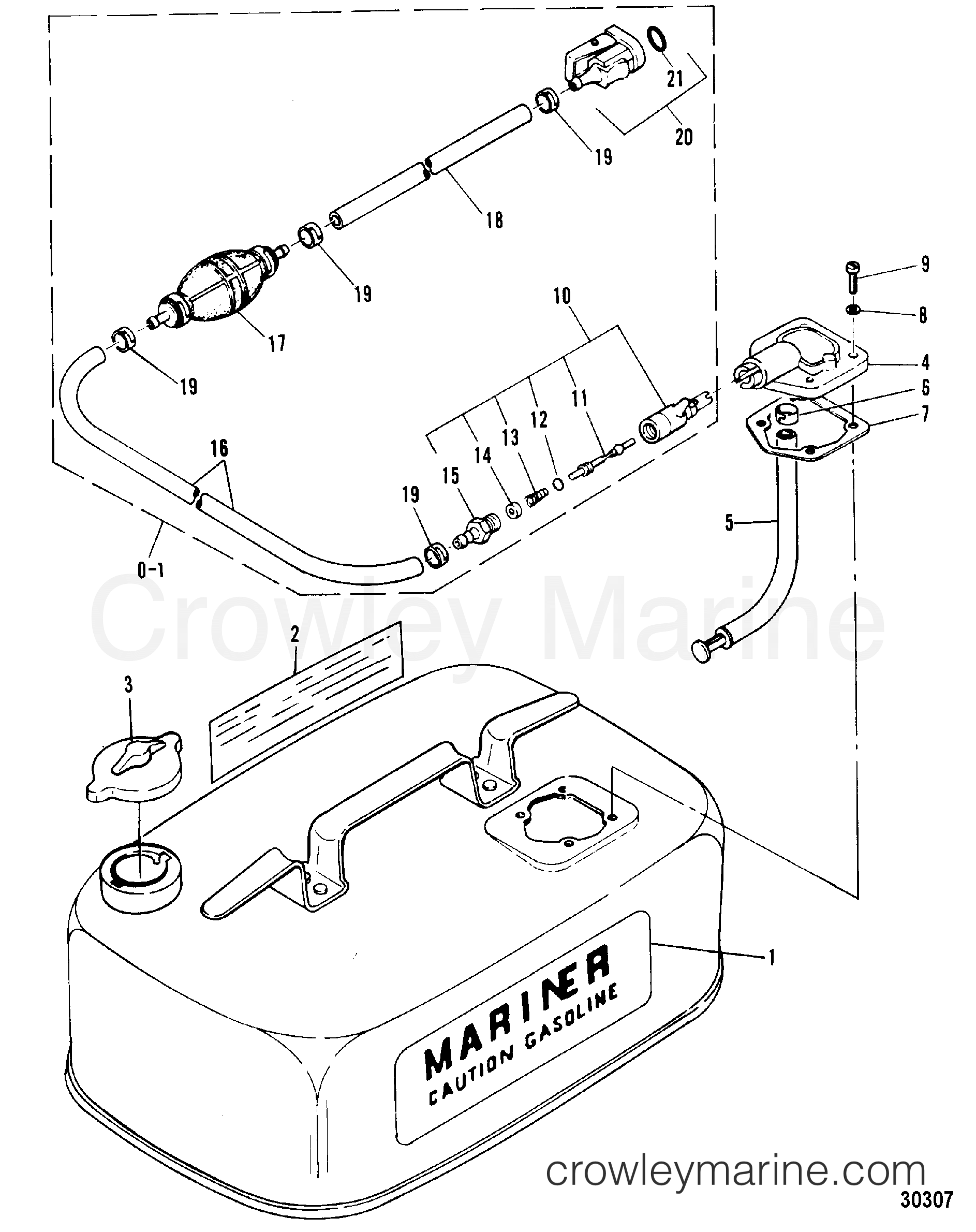 FUEL TANK/LINE, ORIGINAL EQUIPMENT 1985 Outboard 8 [ML] 7008325