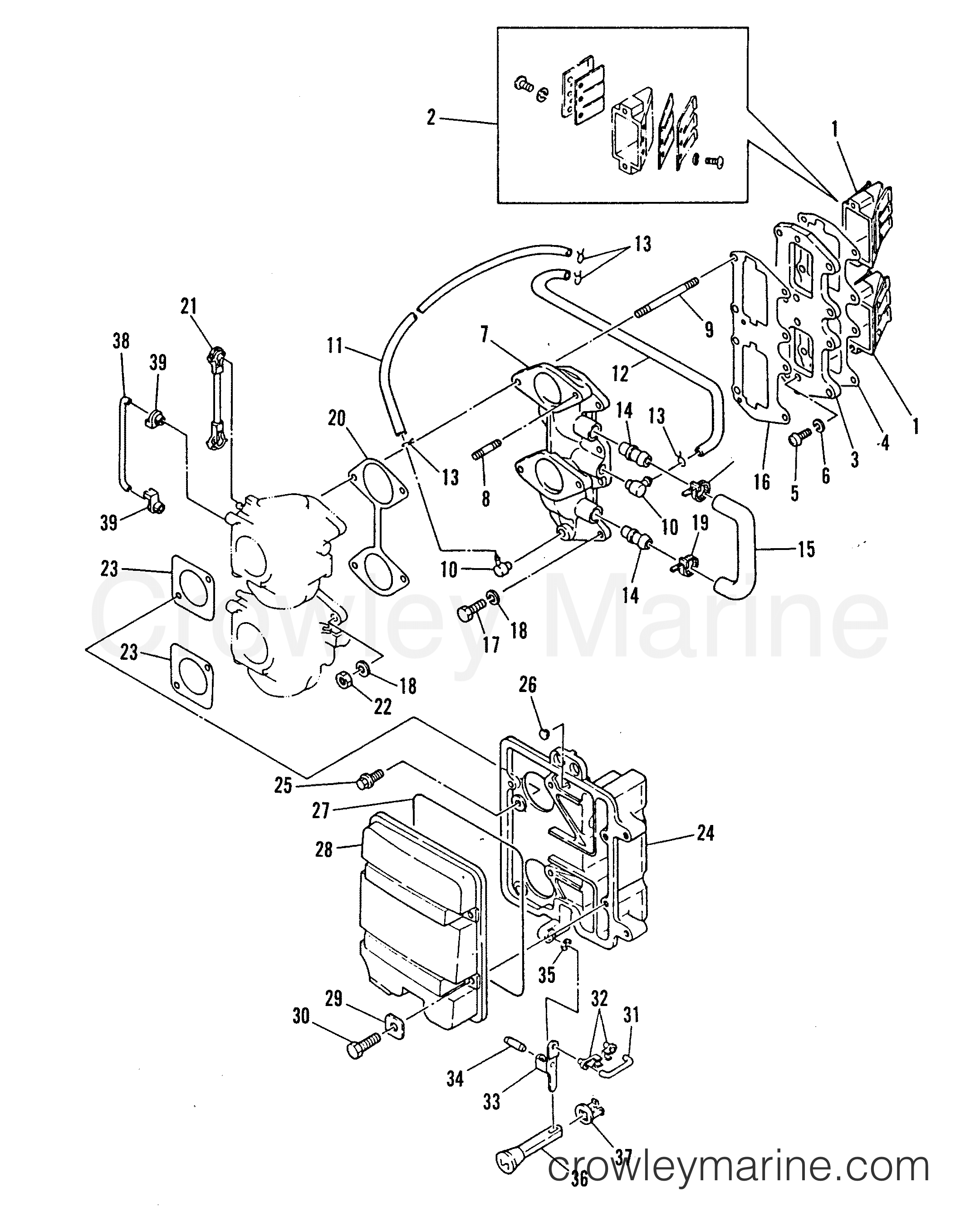 1986 Outboard 40 [ELO] - 7040716 - INTAKE MANIFOLD