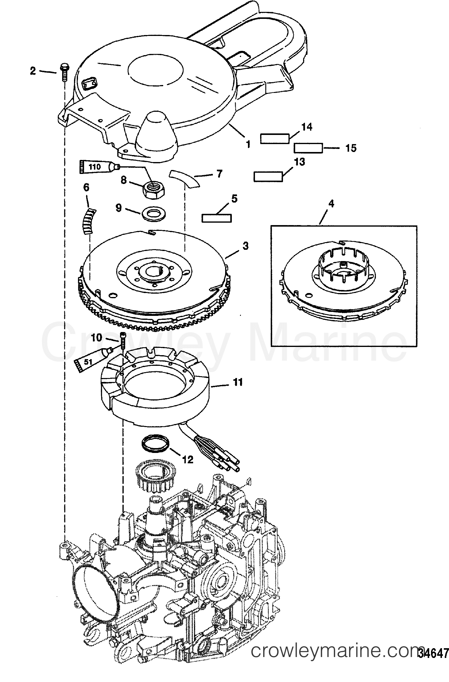2001 Outboard 25 [ELH/BF 4] - 7F25311KB - FLYWHEEL