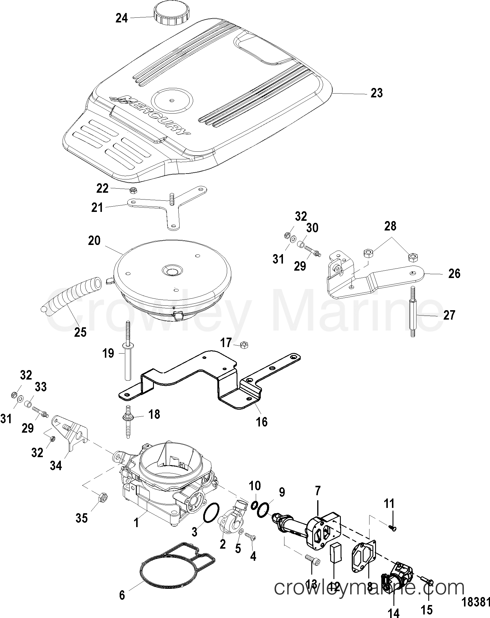 THROTTLE BODY(MECHANICAL) - 1998 Stern Drive 6.2L [BRAVO MPI 