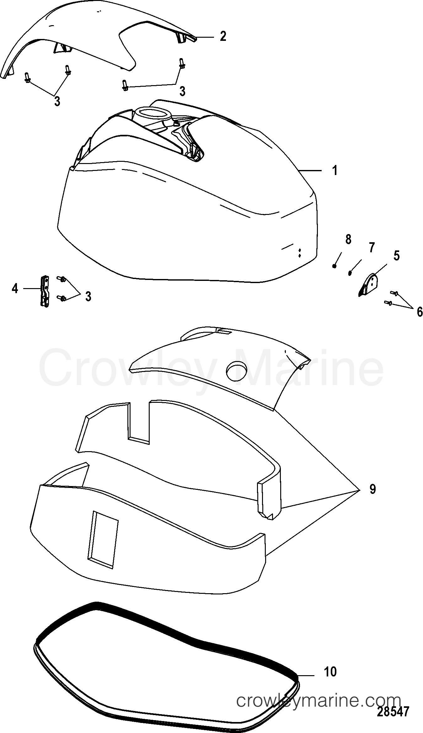 Serial Range Outboard 60 EFI (4 CYL.)(4-STROKE) - 0P515897 & Up [BEL] - TOP COWL