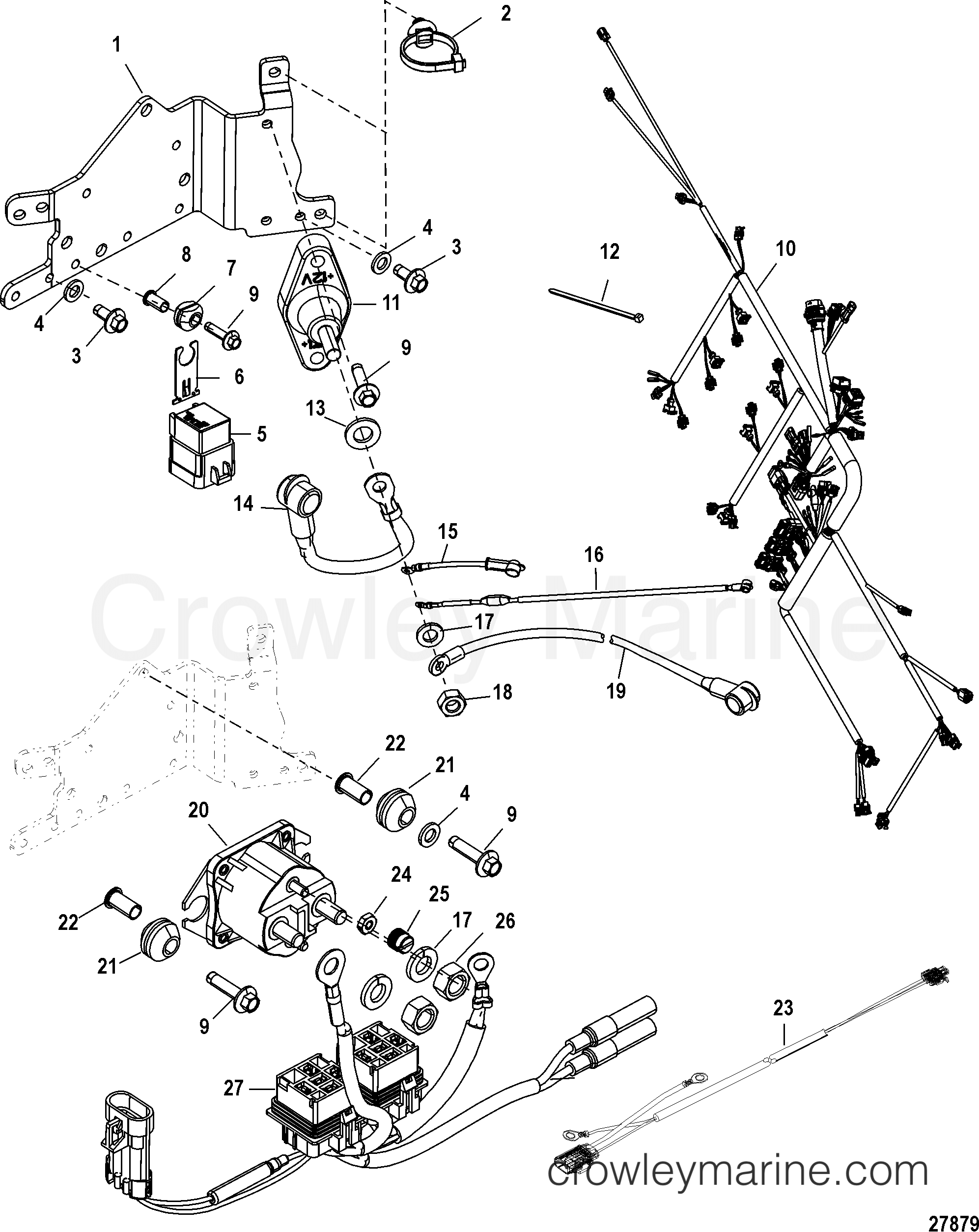 2007 Outboard 225DFI [CXL] - 1225E84EY - ELECTRICAL PLATE COMPONENTS