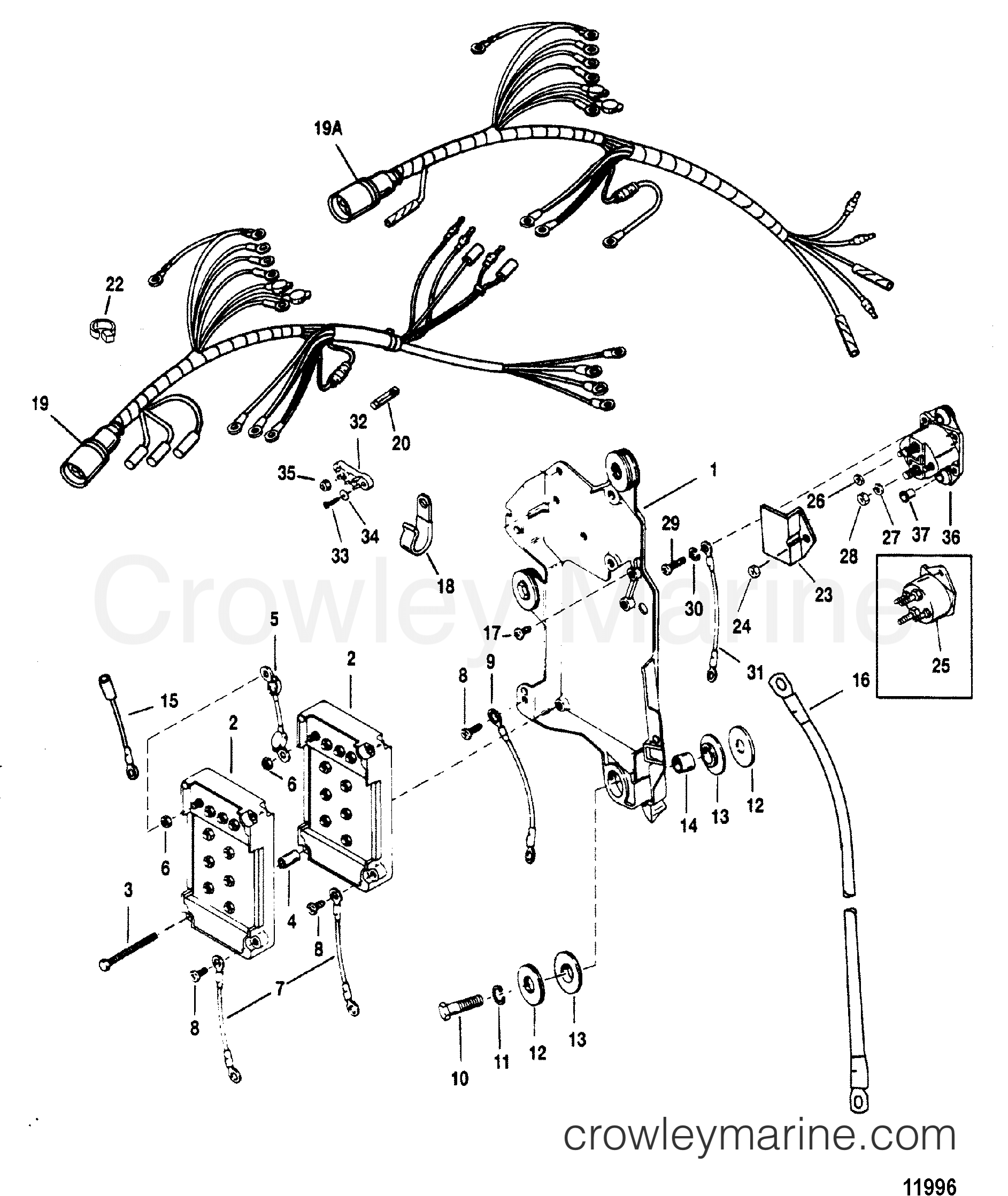 WIRING HARNESS/STARTER SOLENOID 1992 Outboard 175MG [L] 7175413AD