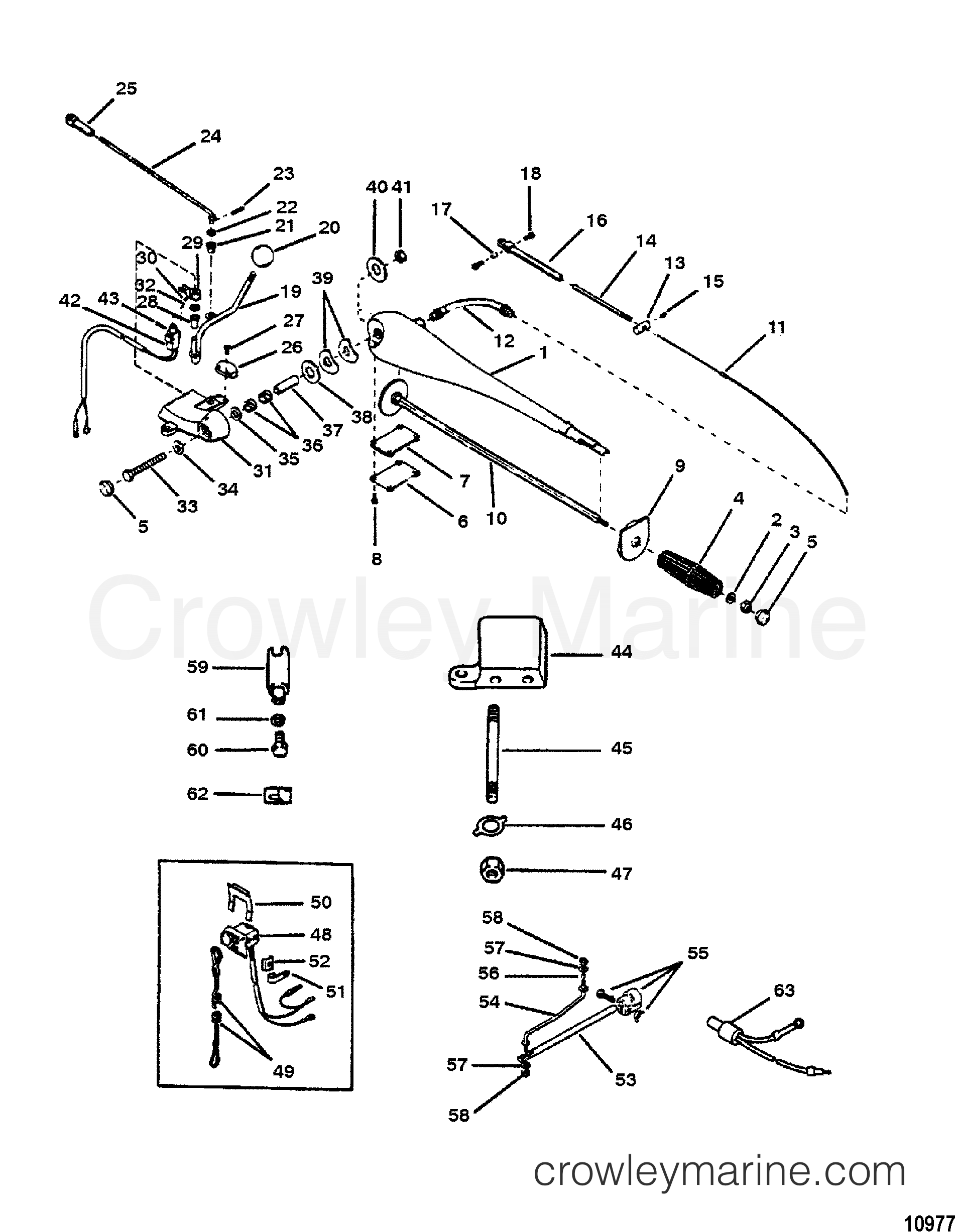 TILLER HANDLE KIT(78551A30 AND 78551A31) Various Years Rigging