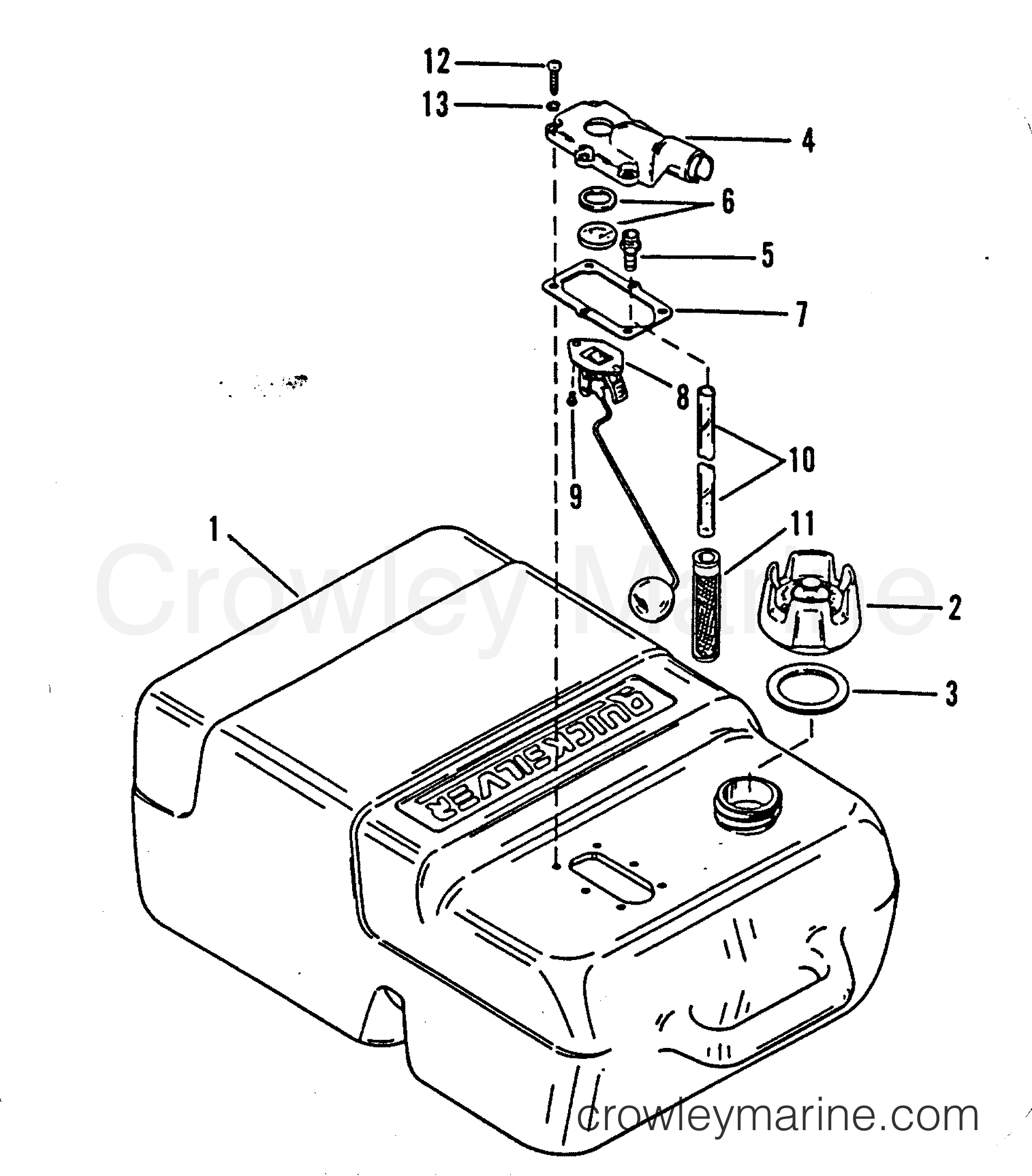 FUEL TANK AND FUEL LINE ASSEMBLY (NOT ORIG EQUIPMENT TANK) 1980