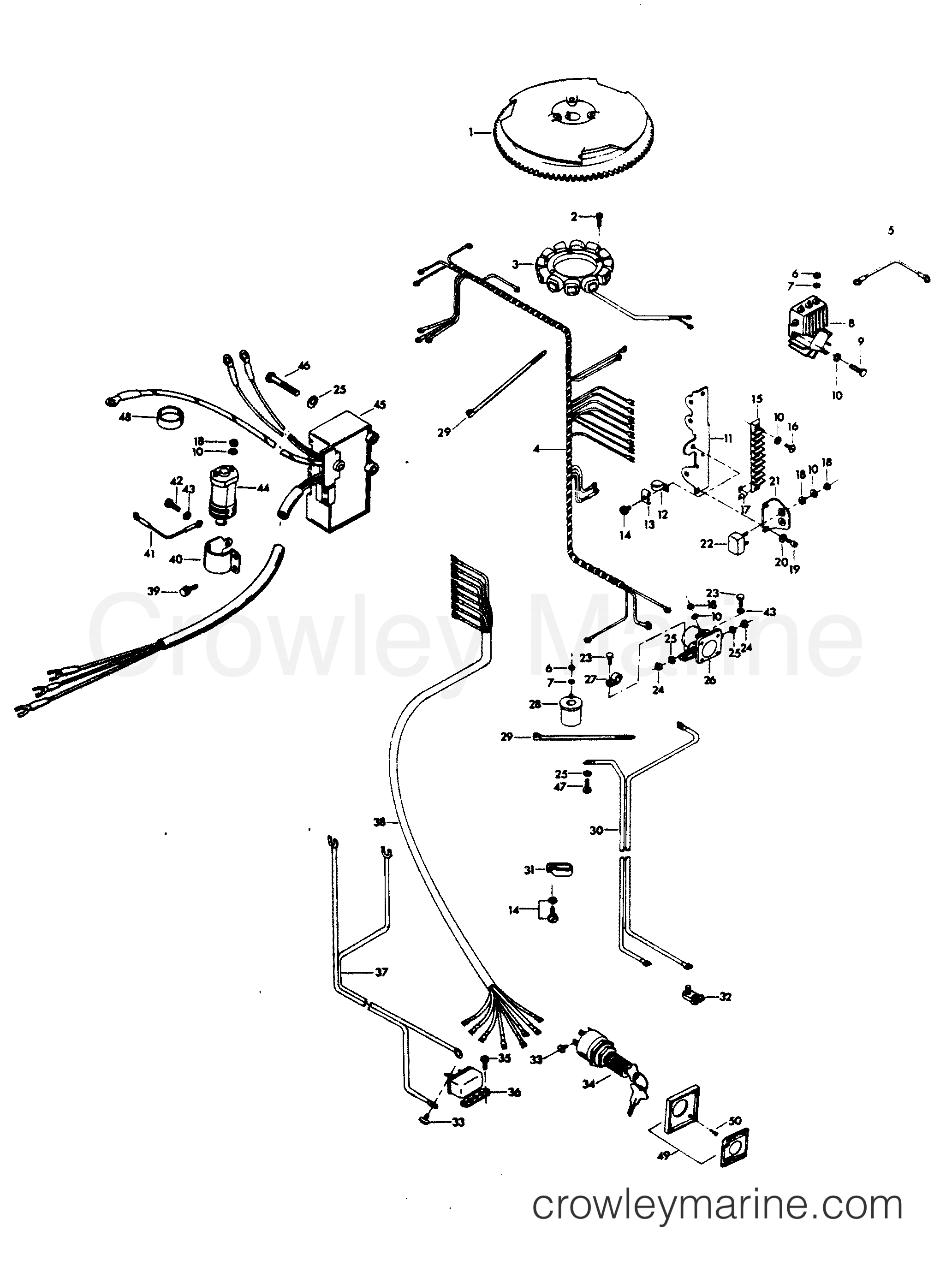 1975 Outboard 90 - H0907H75A - ELECTRICAL COMPONENTS