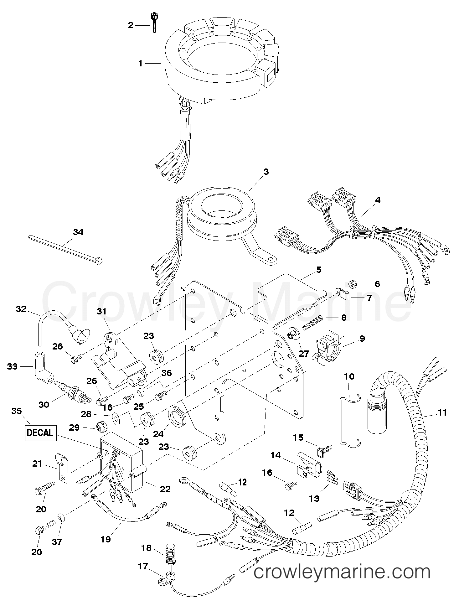 1998 Outboard 75 - H075412UD [ELPT] - IGNITION COMPONENTS
