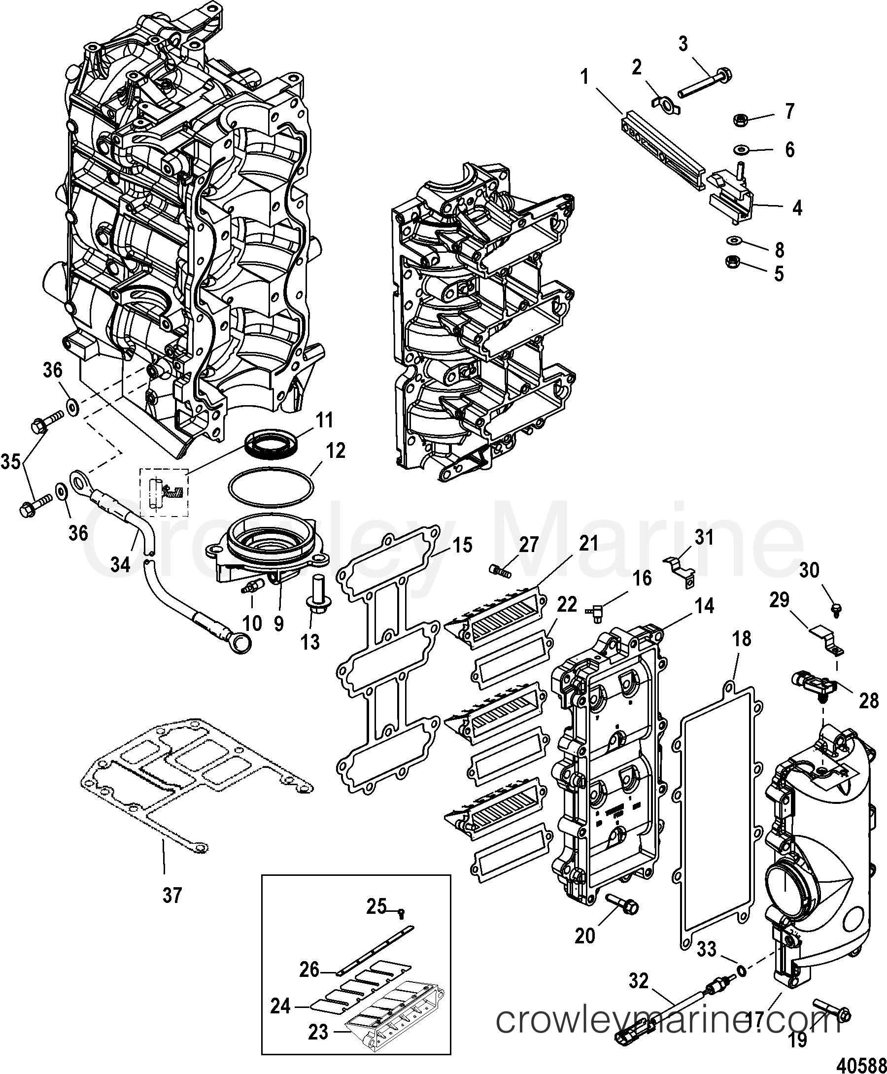 2012 Outboard 75DFI [ELPT] - 7075D73IY - REED BLOCK