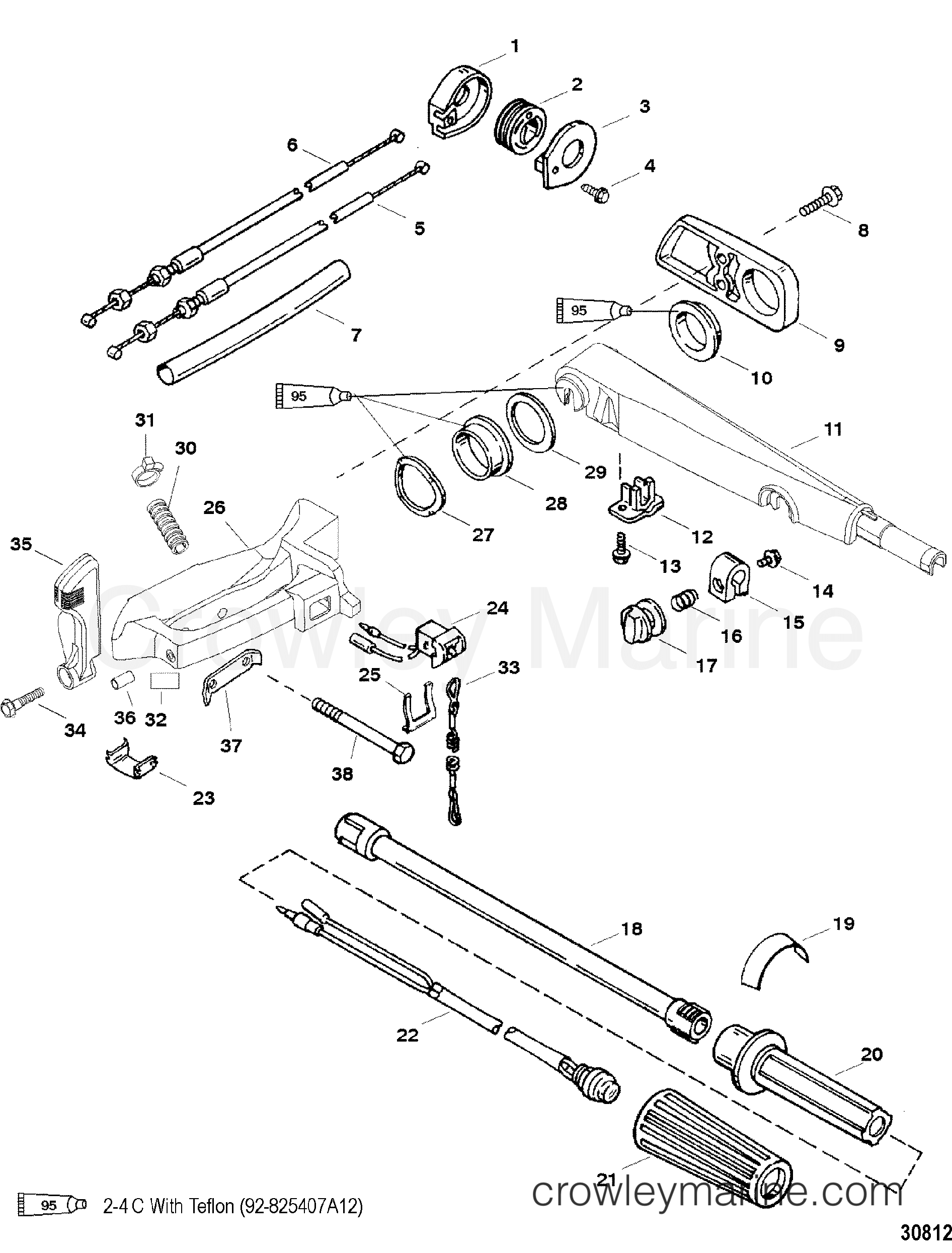2001 Outboard 50 [ELPT/BF 4] - 7F51452KB - TILLER HANDLE