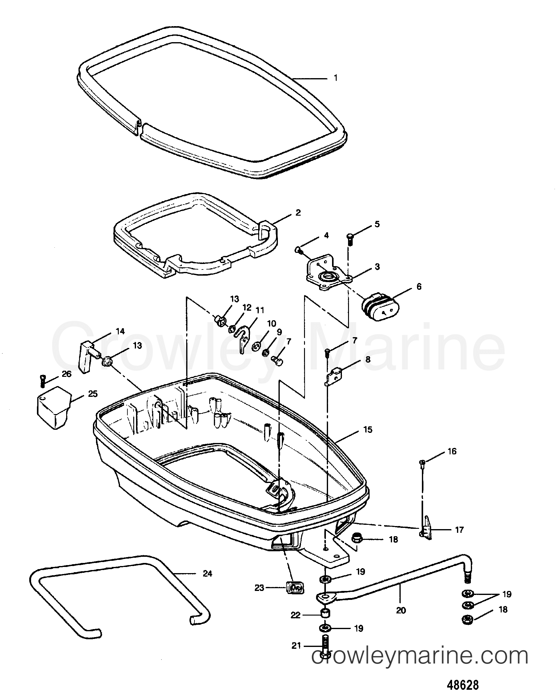 1989 Outboard 35 - H0356F89B [B] - SUPPORT PLATE
