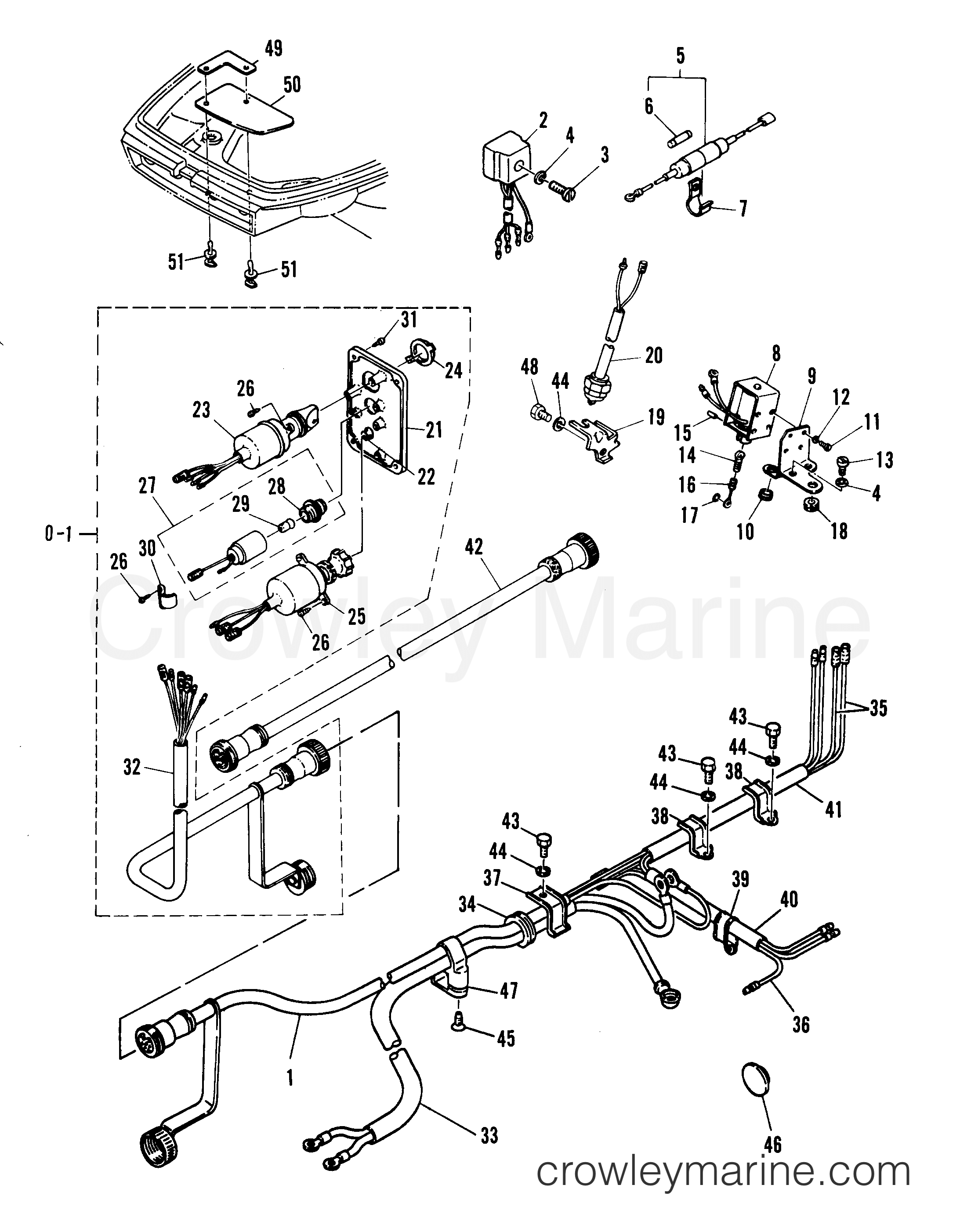 Serial Range Outboard 28 - 664-25801 AND UP [E] - ELECTRIC START COMPONENTS