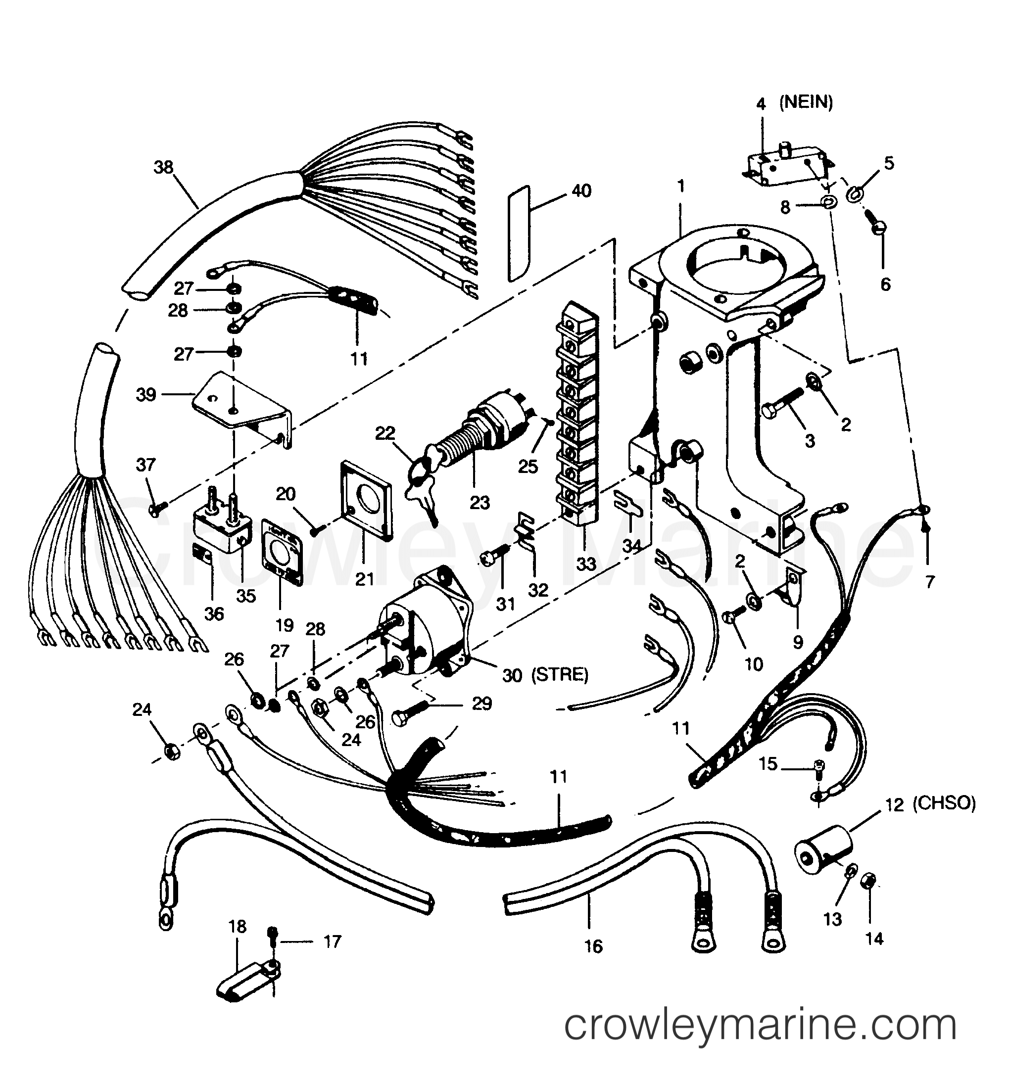 1991 Outboard 25 - H0256E91B [B] - ELECTRICAL COMPONENTS