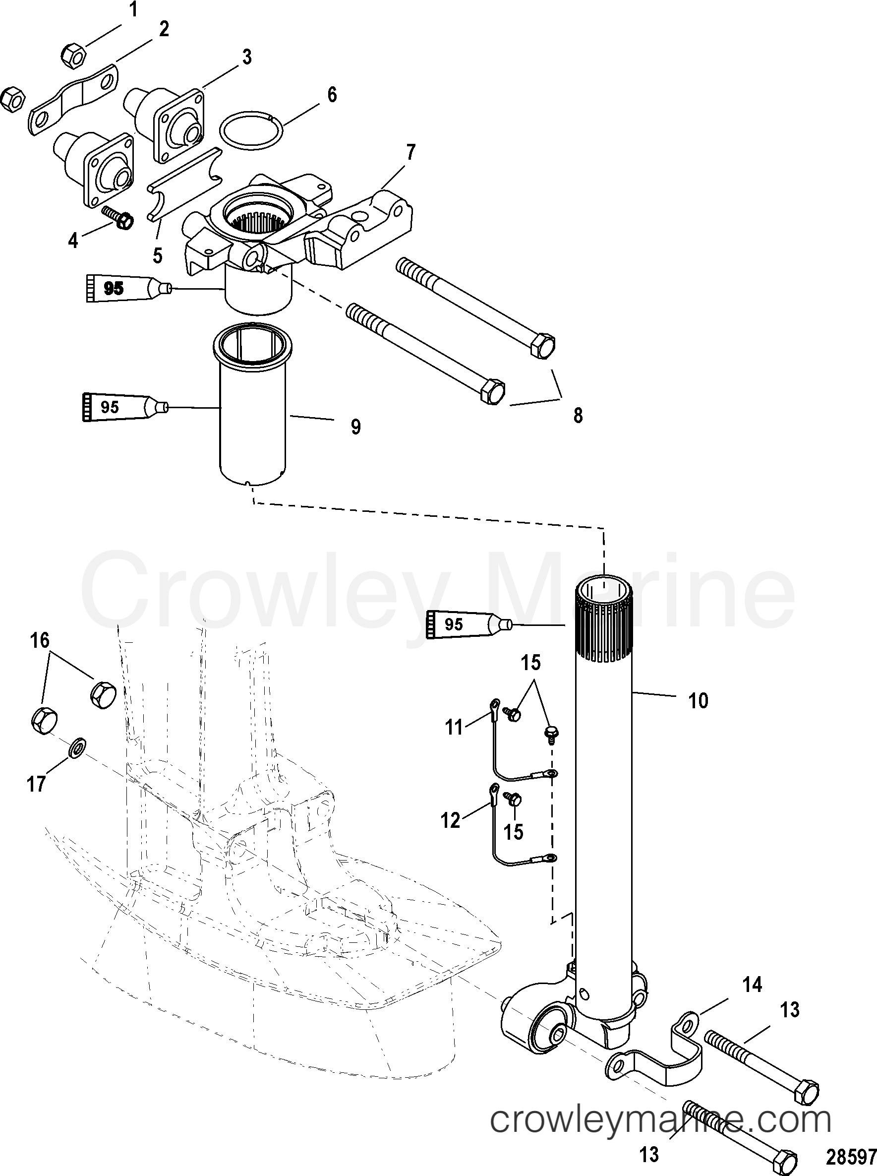 Serial Range Outboard 40 CARB (3 CYL.)(4-STROKE) - 1C018826 & Up - STEERING ARM