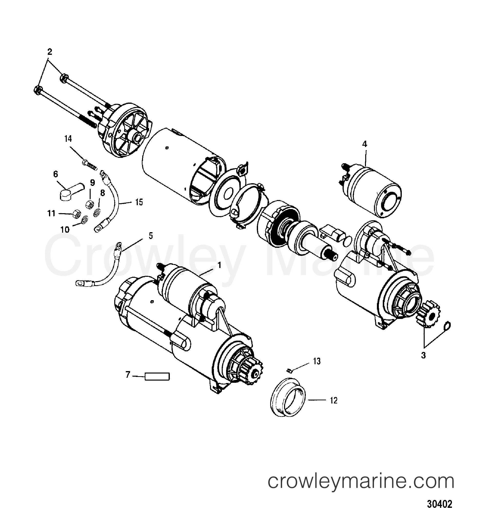2002 Outboard 225DFI [CXL DIG] - 1225D842E - STARTER MOTOR