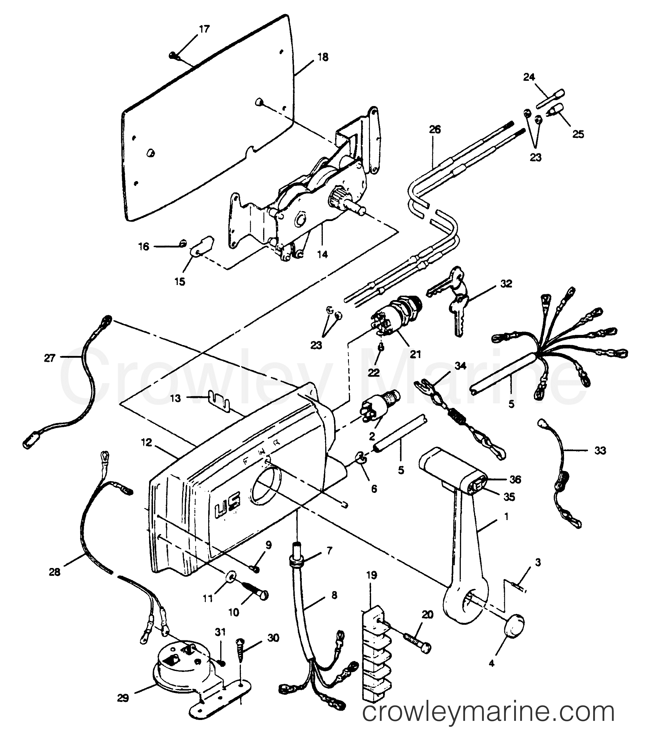 1989 Outboard 125 - 0C1258F9E [Force] - REMOTE CONTROL