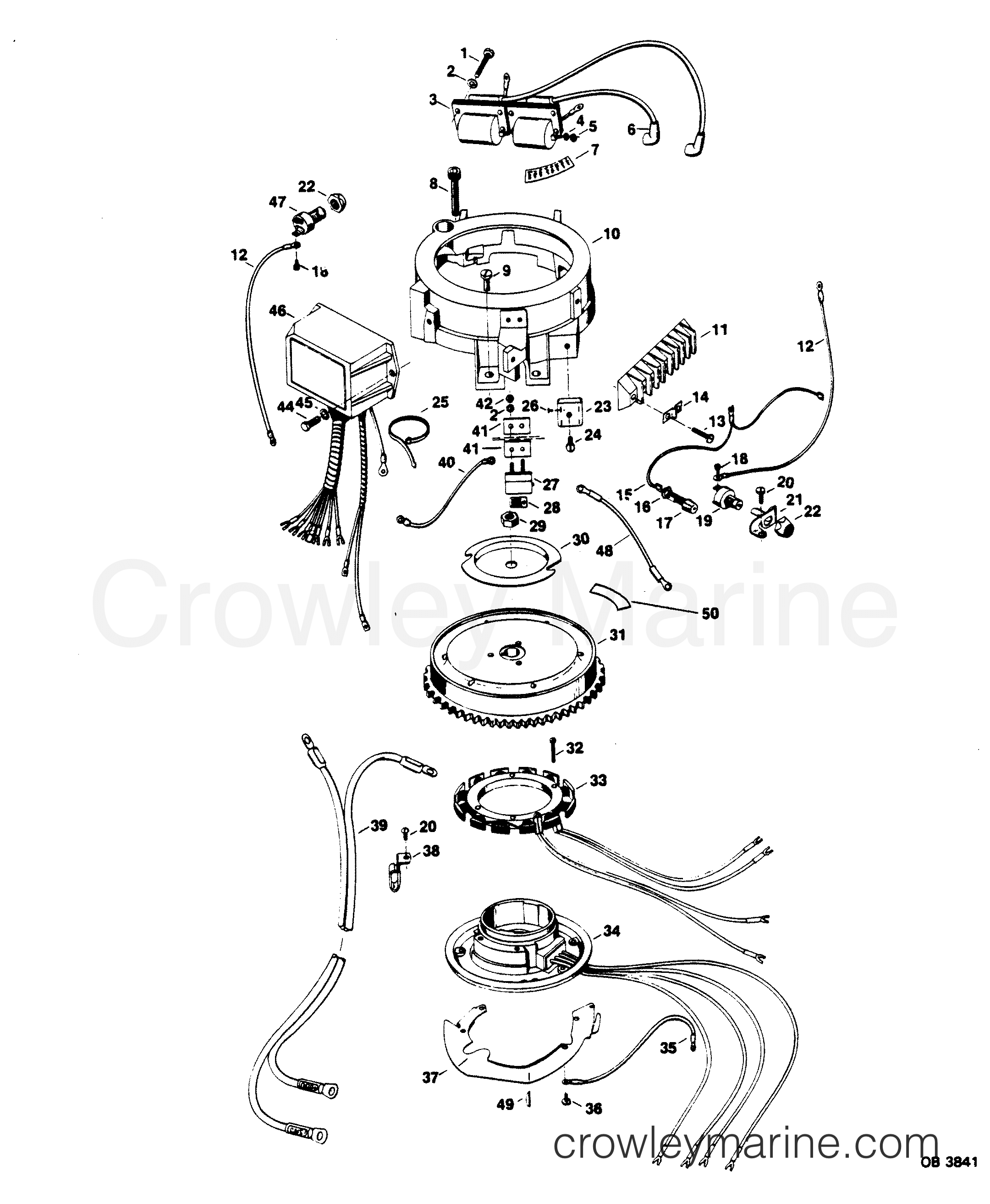 1984 Outboard 15 - 158C4E - ELECTRICAL COMPONENTS (C-D ALTERNATOR MODELS)