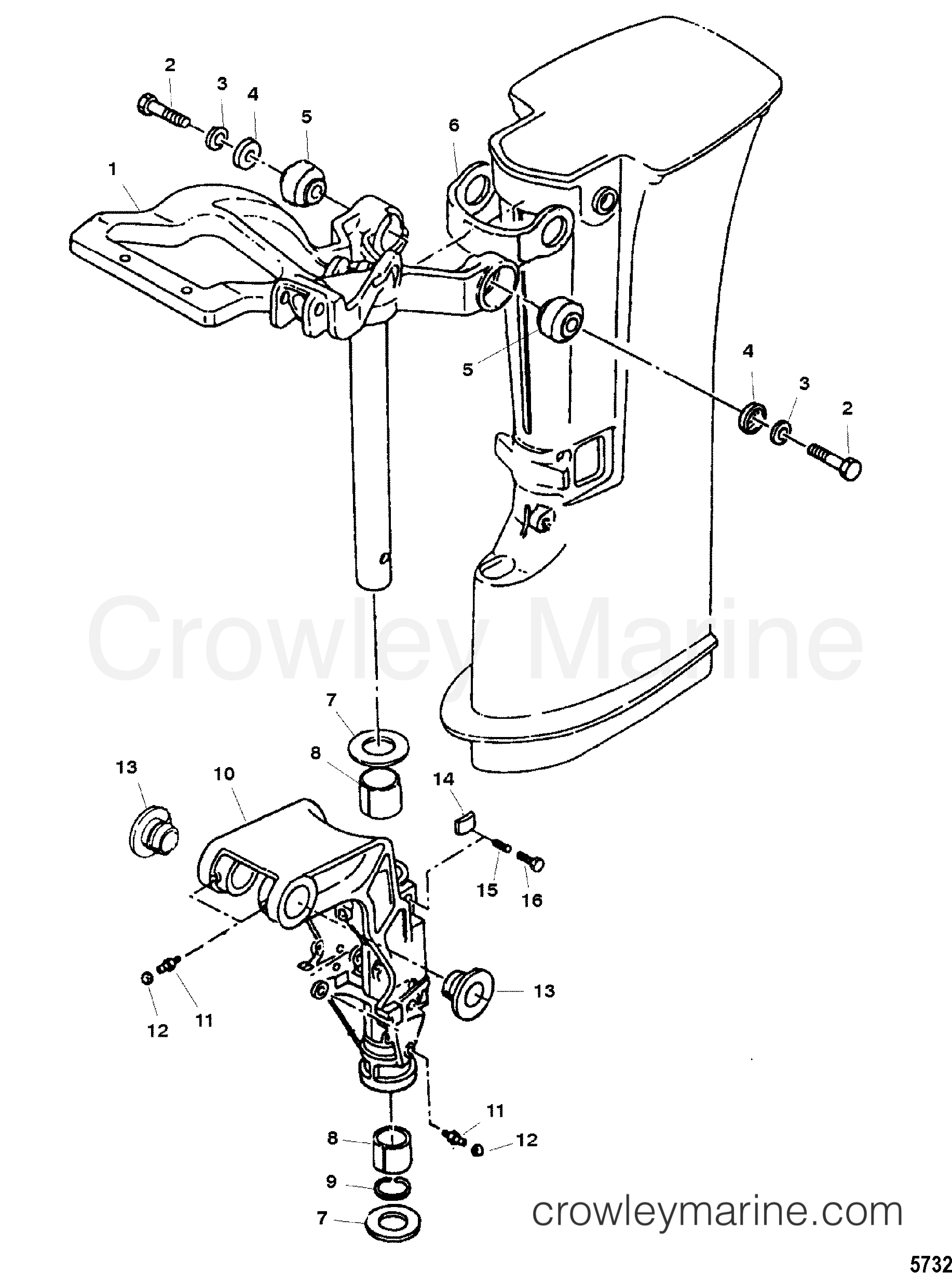 2004 Outboard 15 [M] - 7015203RL - SWIVEL BRACKET