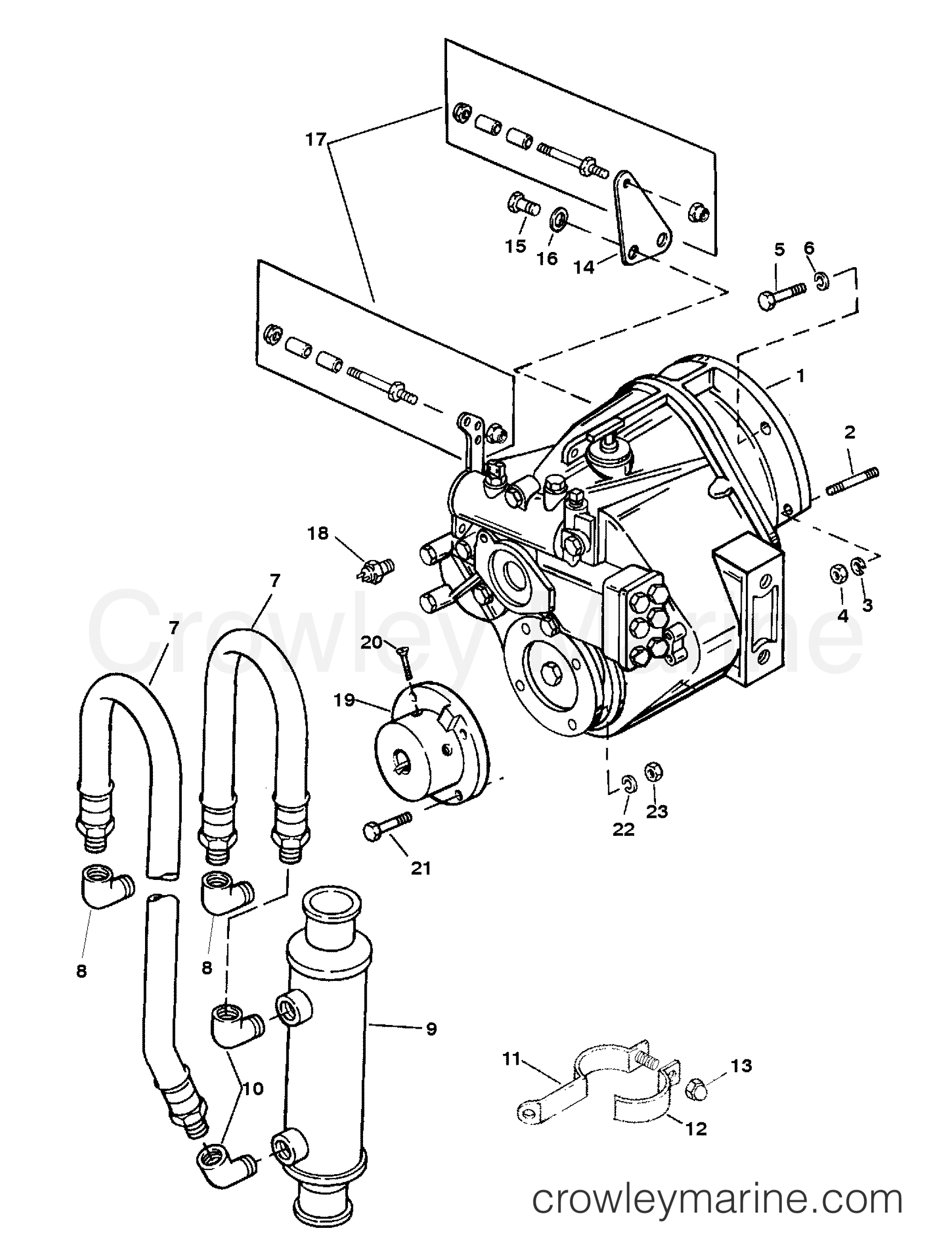 TRANSMISSION AND RELATED PARTS (B/W 5000) 1996 Inboard Engine 5.7L